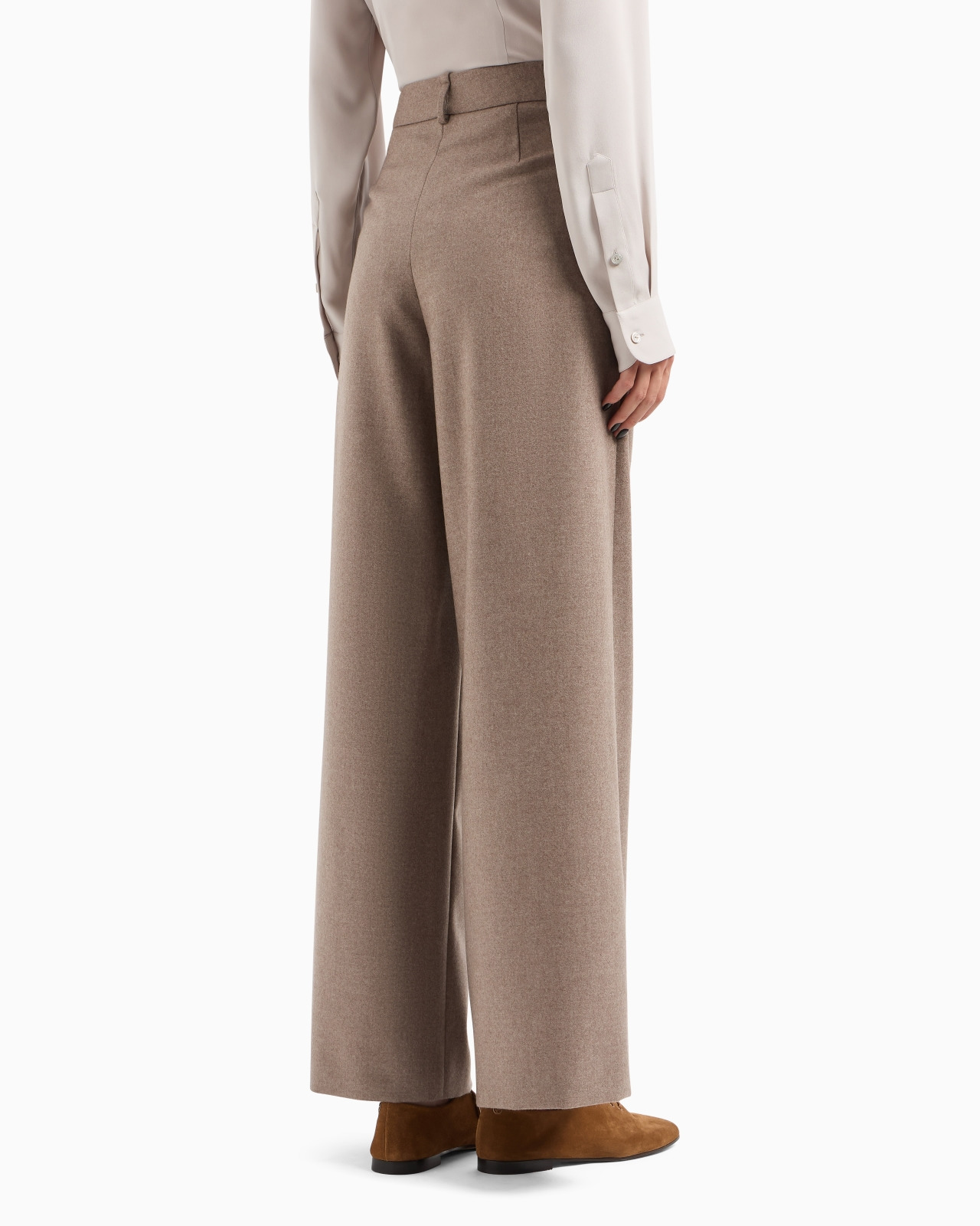 Wide-leg trousers in cashmere flannel - 3