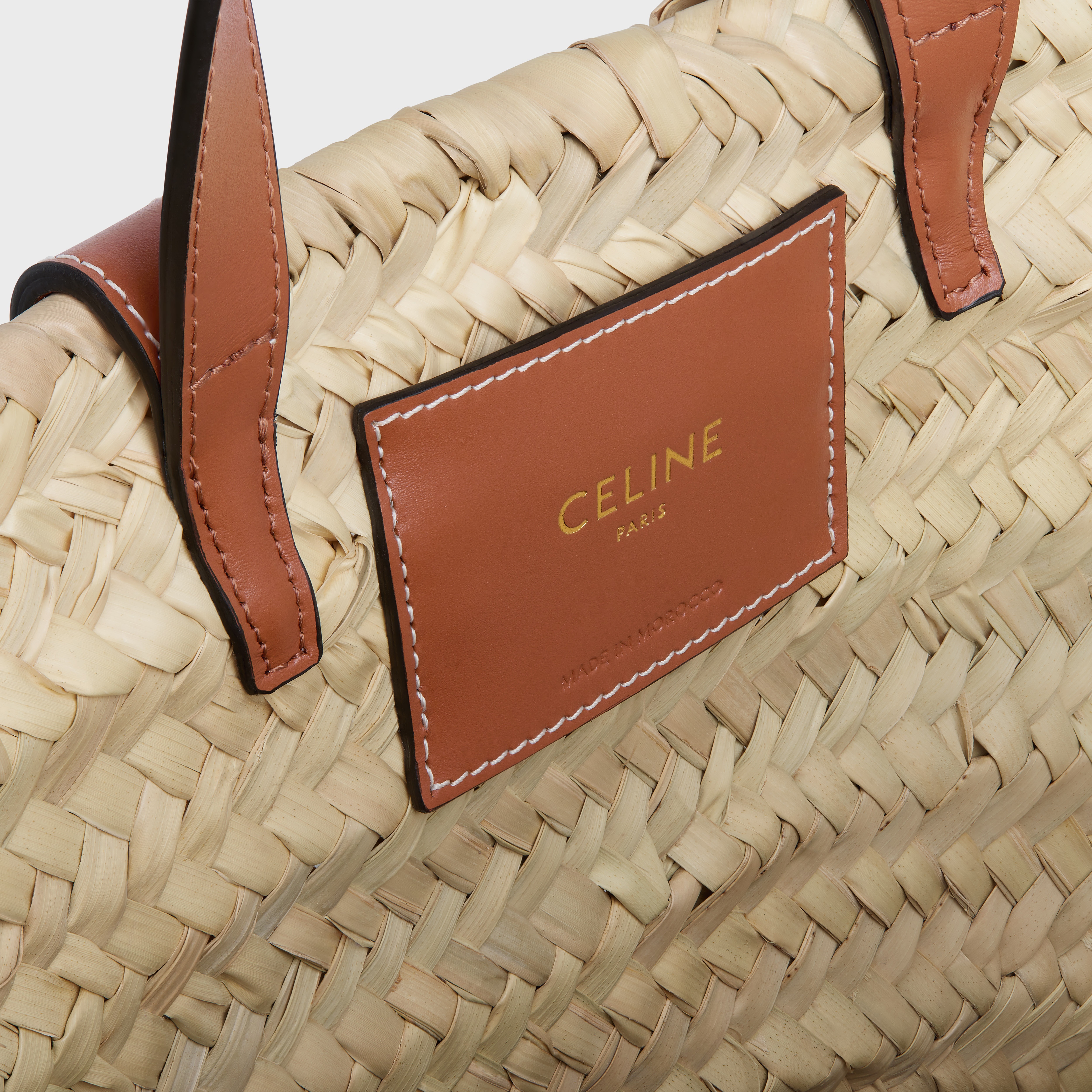 Teen Triomphe Celine Classic Panier in palm leaves with Calfskin heart patch - 4