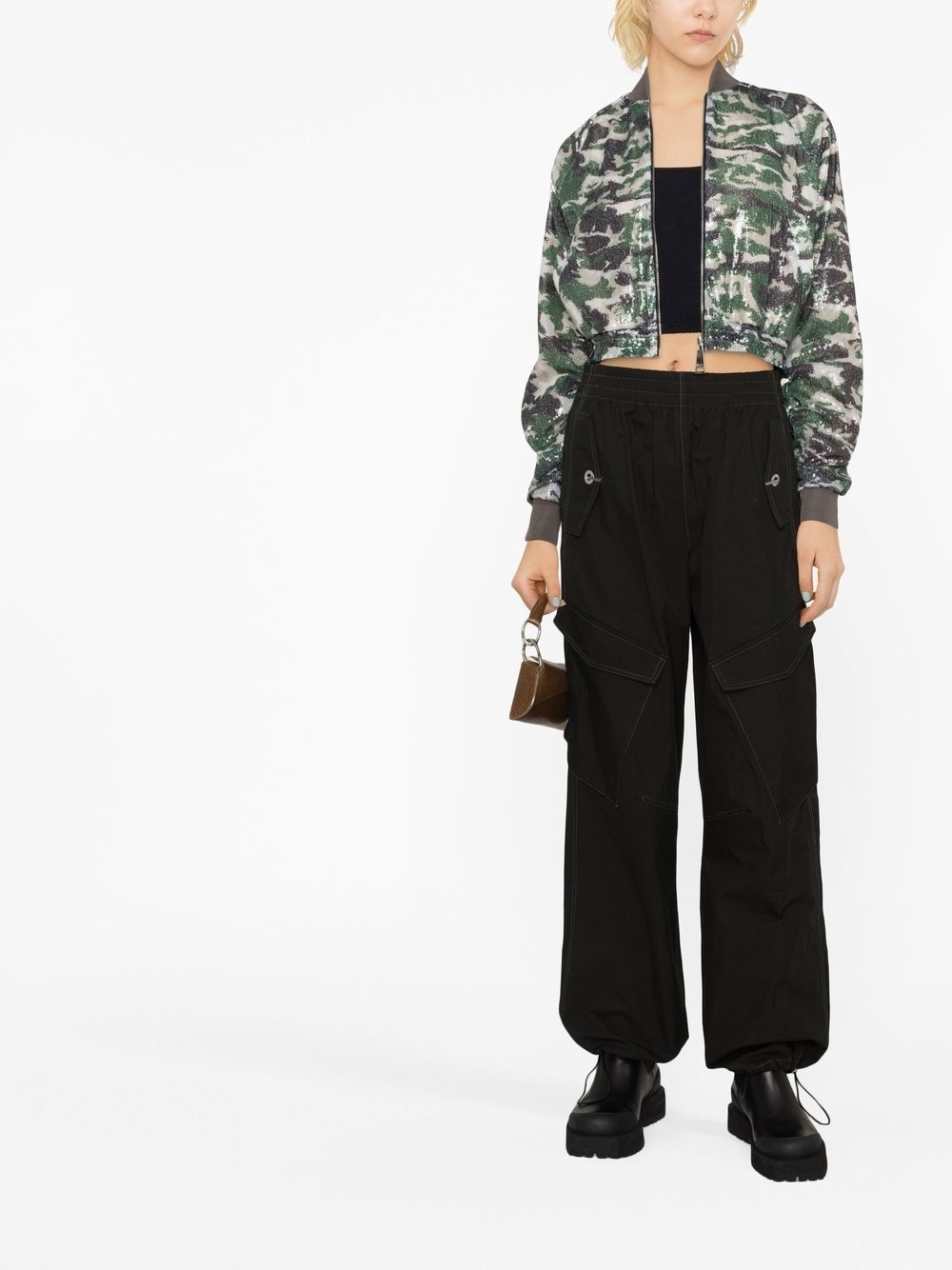 camouflage-print sequinned bomber jacket - 2