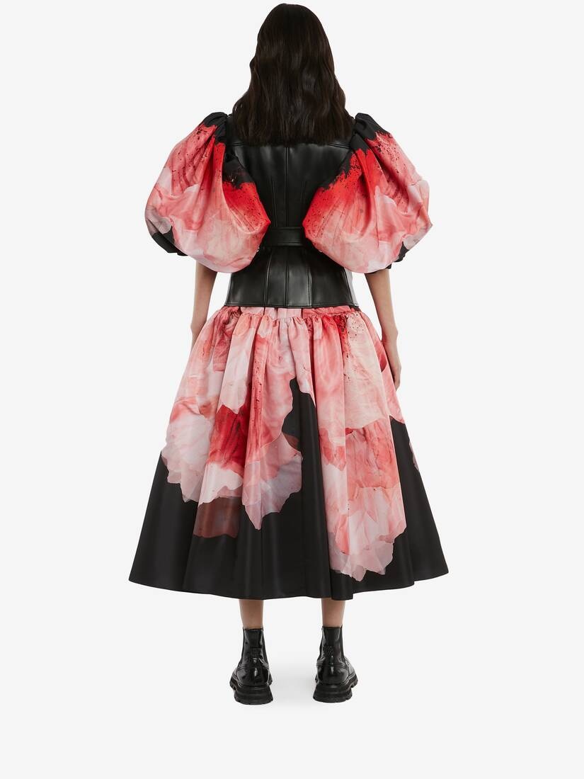 Anemone Print Biker Jacket in Black/pink - 4