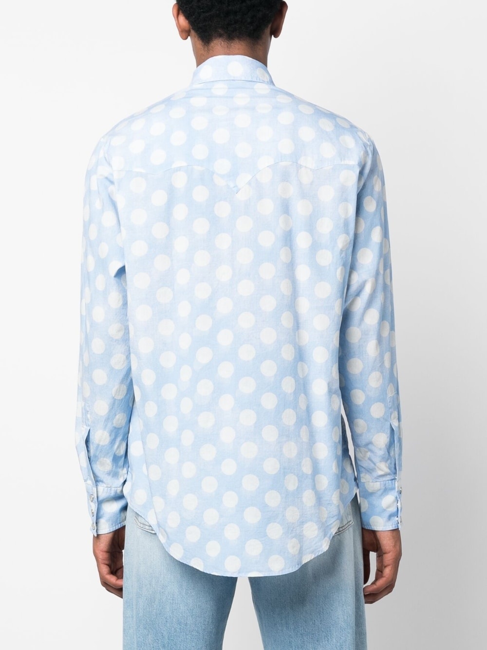 polka-dot print cotton shirt - 4