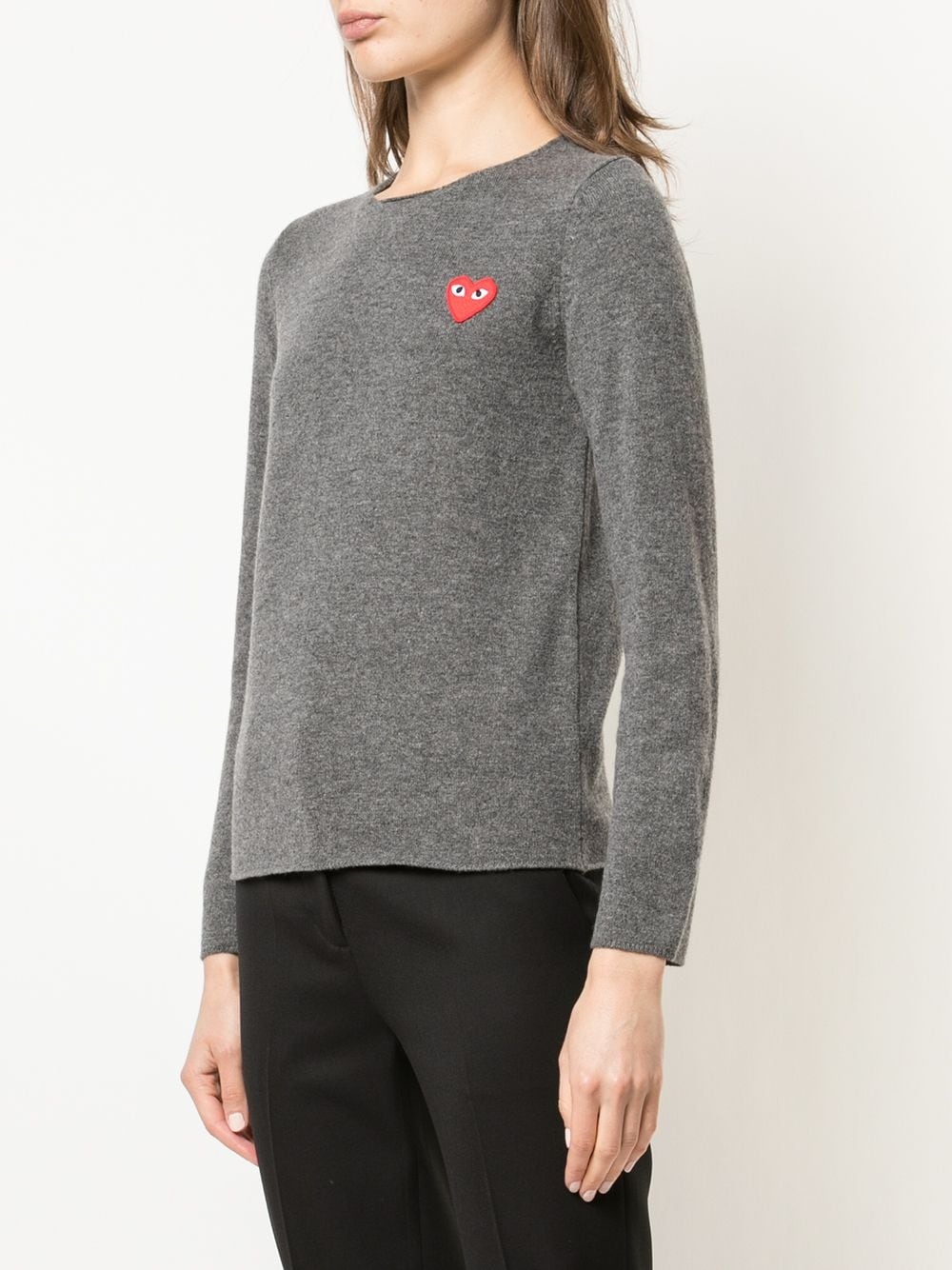 almond-eye heart patch pullover - 3