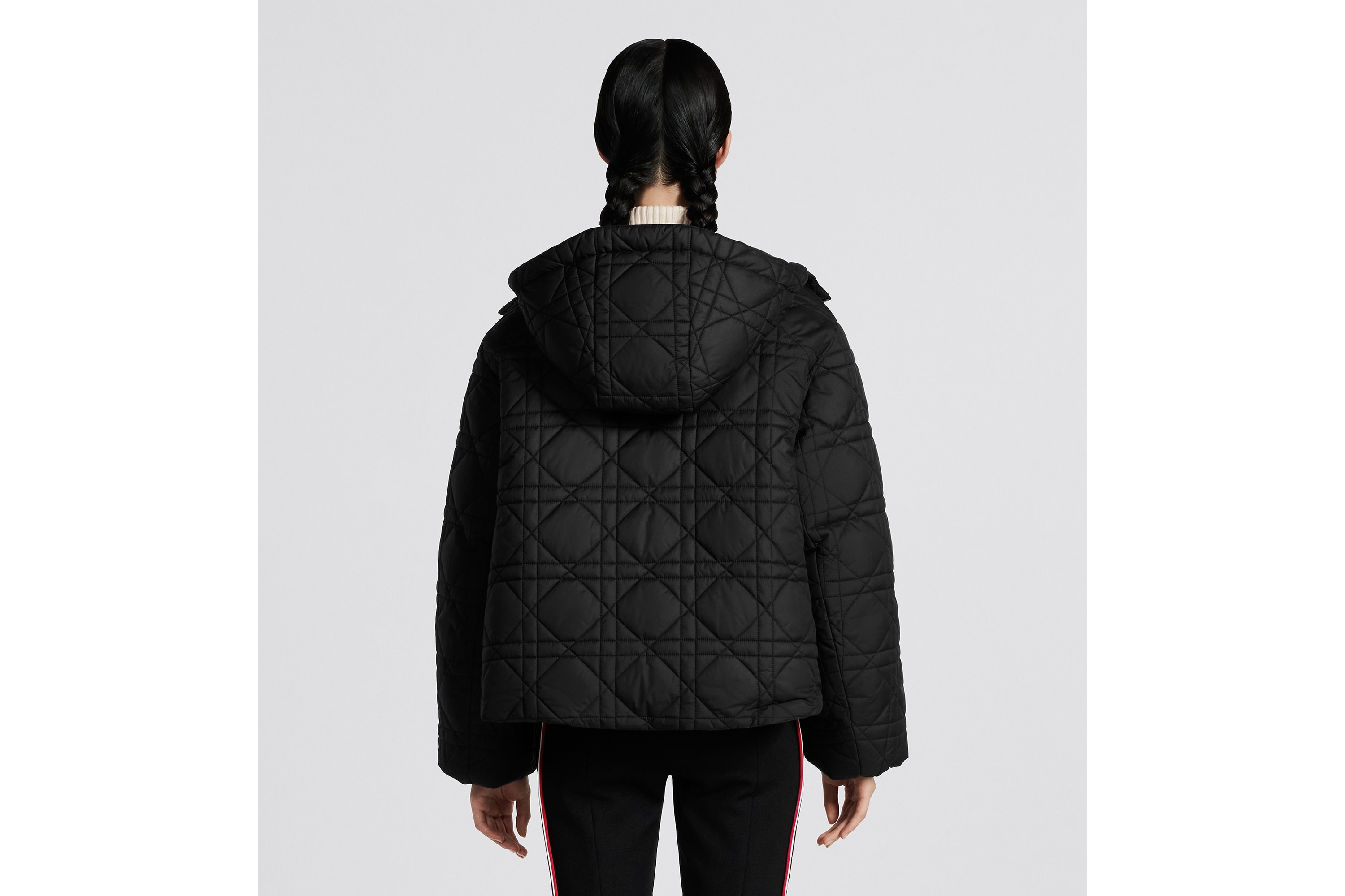 DiorAlps Macrocannage Hooded Cropped Puffer Jacket - 4