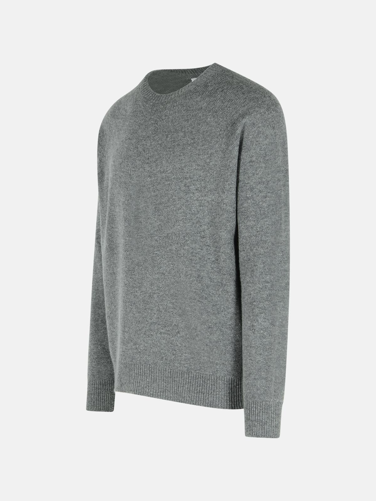 GREY VIRGIN WOOL BLEND SWEATER - 2