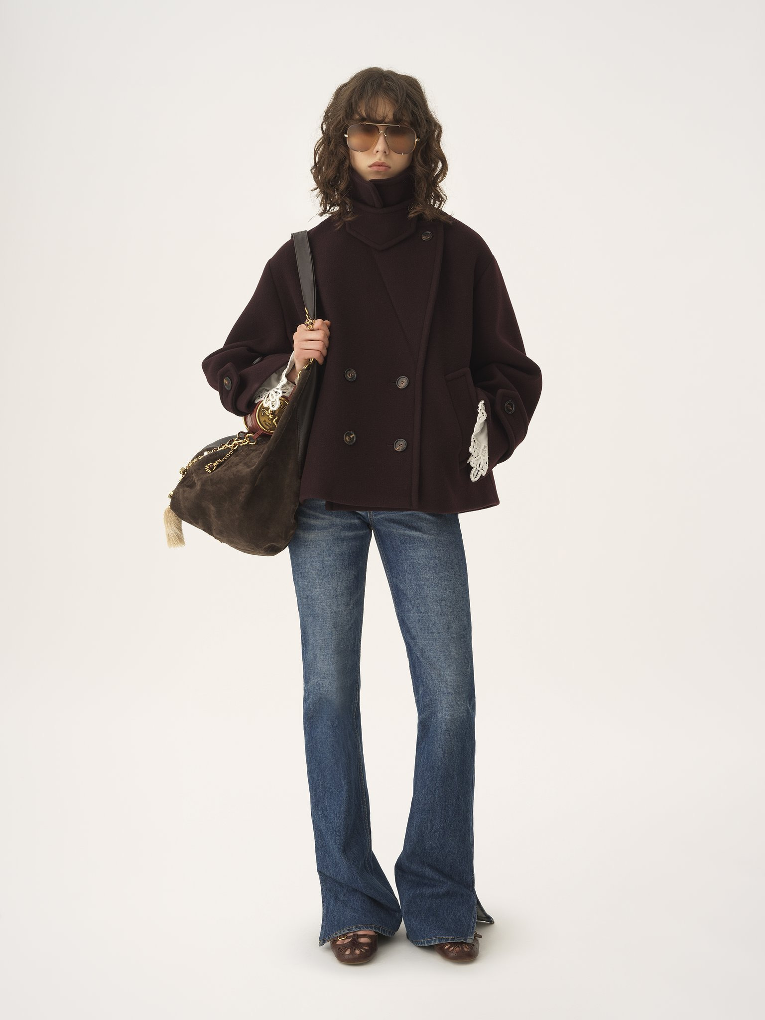 OVERSIZED SHORT COAT IN WOOL - 3