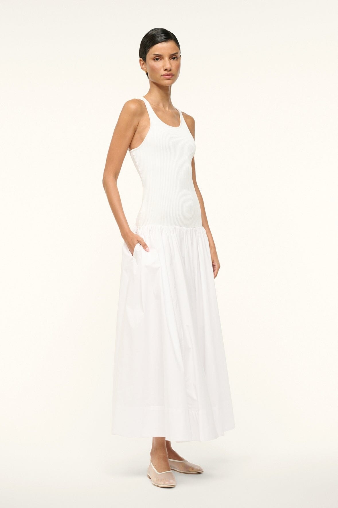 STAUD YAMILA DRESS WHITE - 3