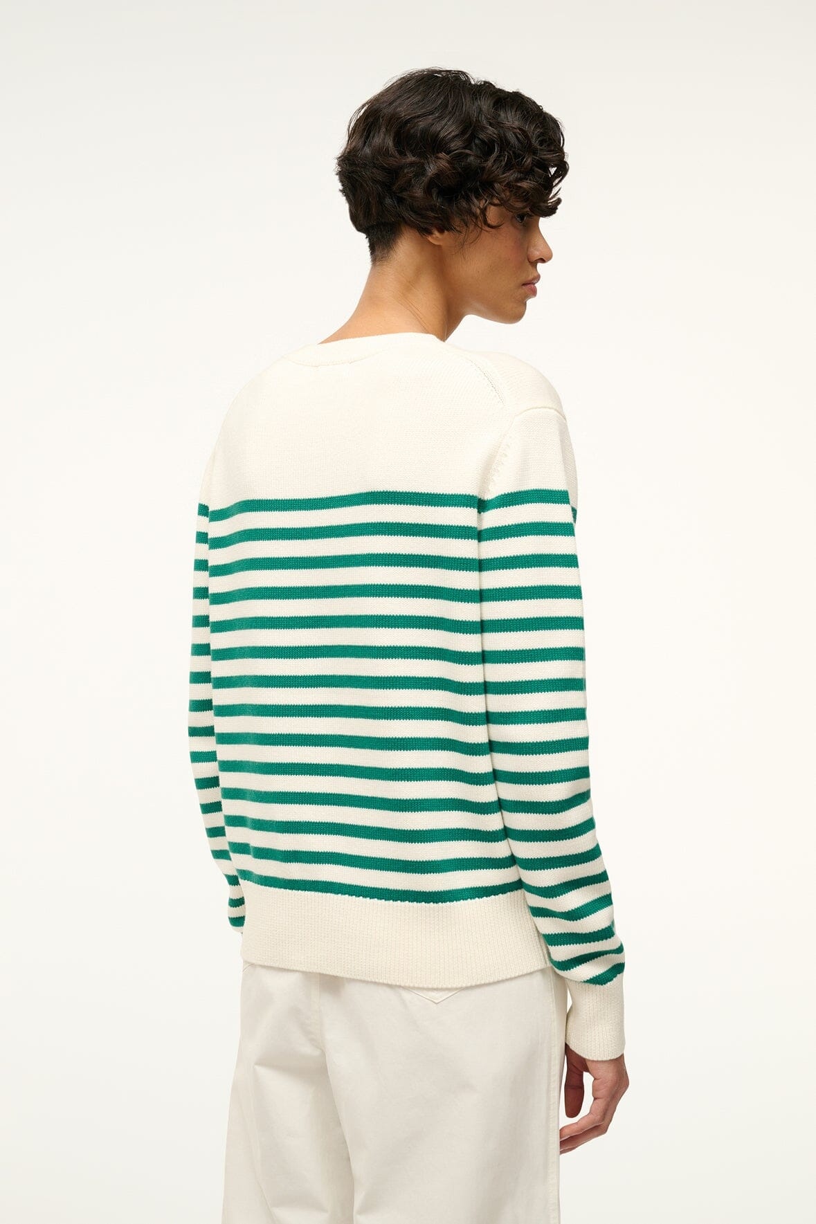 STAUD SUNSET SWEATER VERT BRETON STRIPE - 5