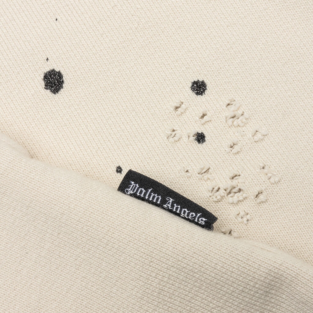 PALM ANGELS GD GLITTERED LOGO SWEATPANTS - OFF WHITE - 3