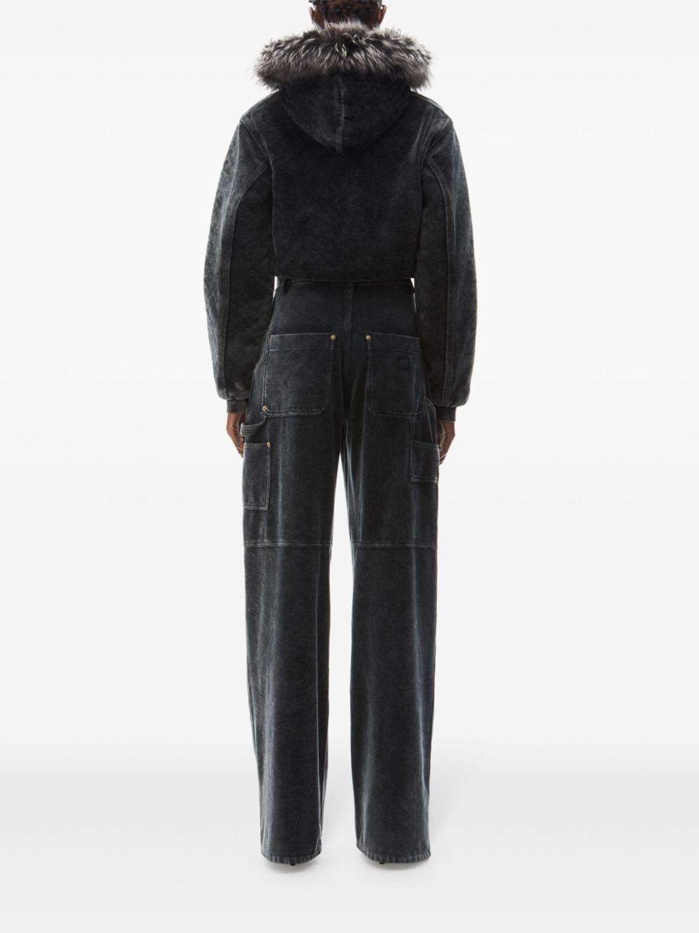 velour high-waisted trousers - 3