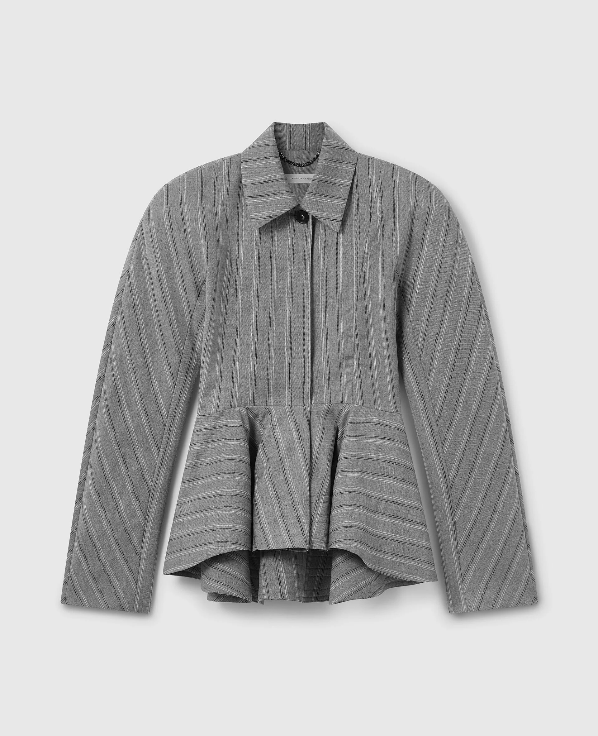 Striped Tailored Peplum Jacket - 1