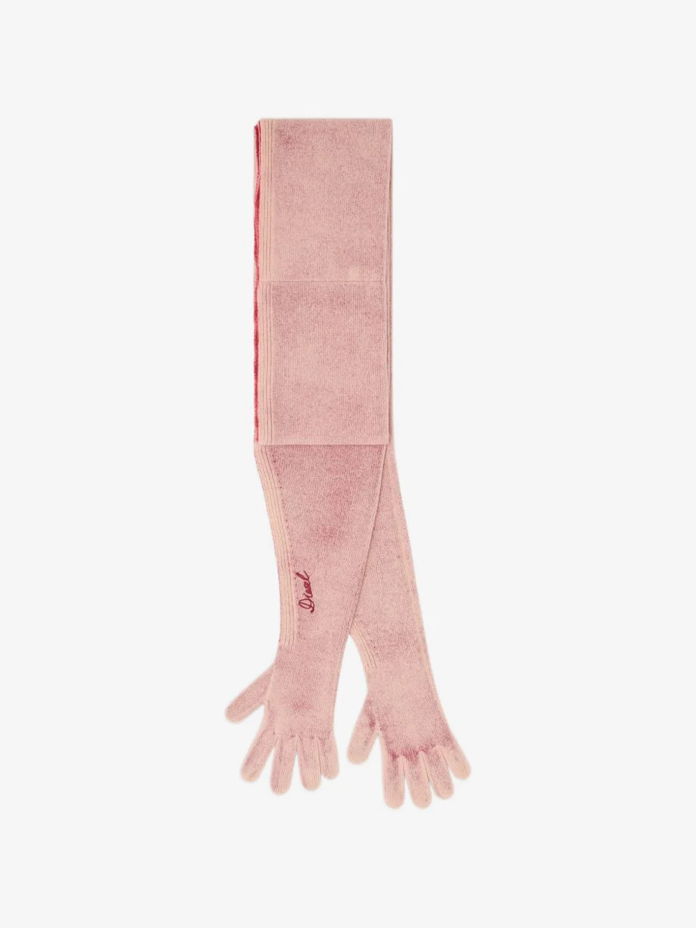 hybrid glove-scarf in two-tone wool - 1