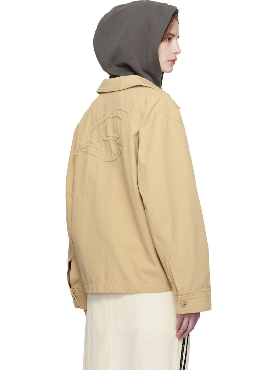 Beige Orbit Patch Jacket - 3