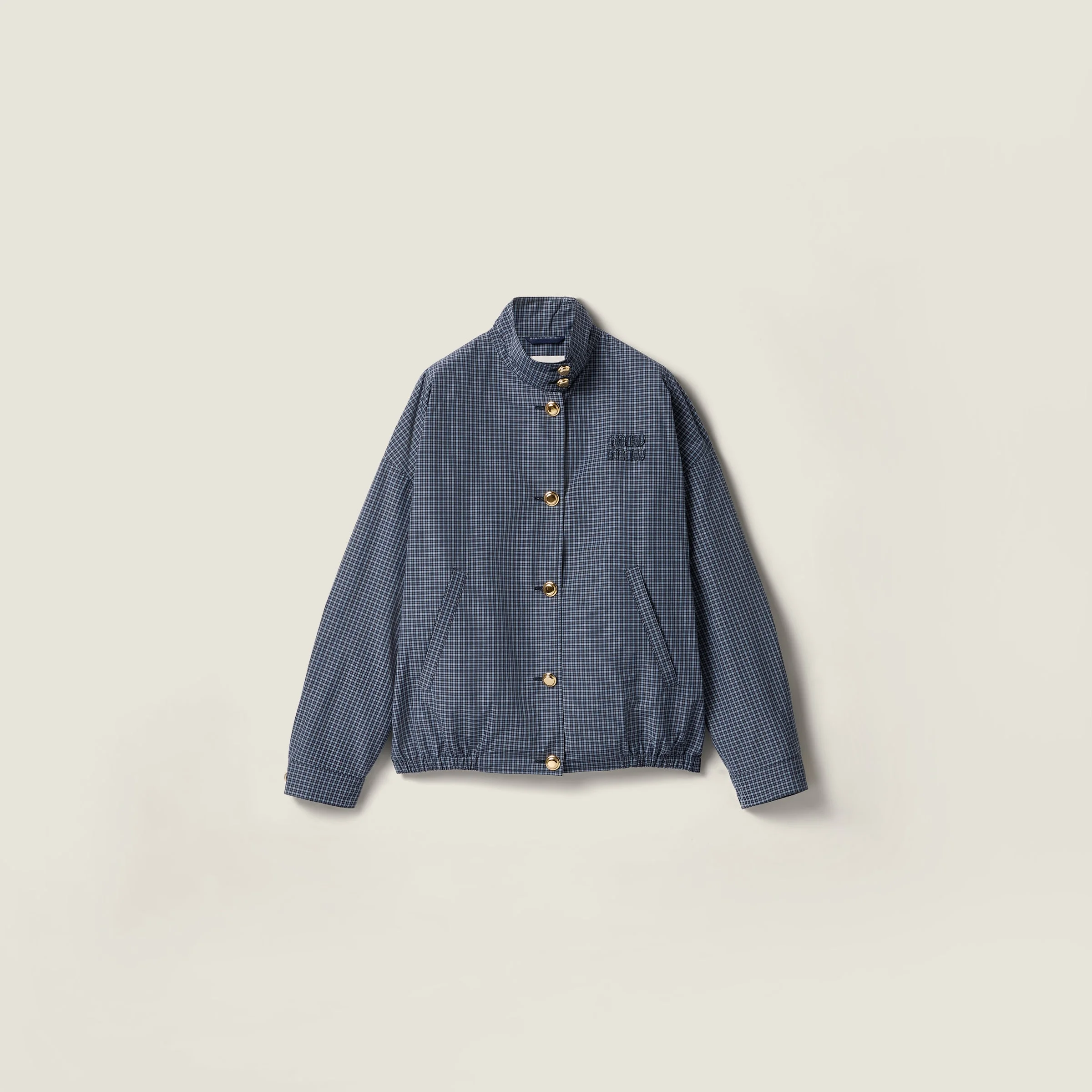 Checked technical fabric blouson jacket - 1