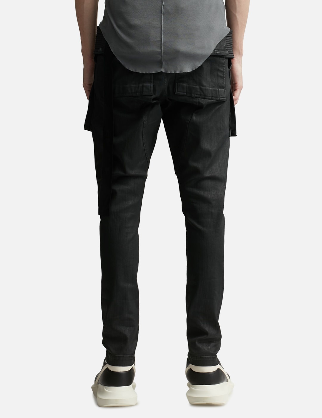 Rick Owens DRKSHDW WAXED STRECH DENIM CREATCH CARGO DRAWSTRING 