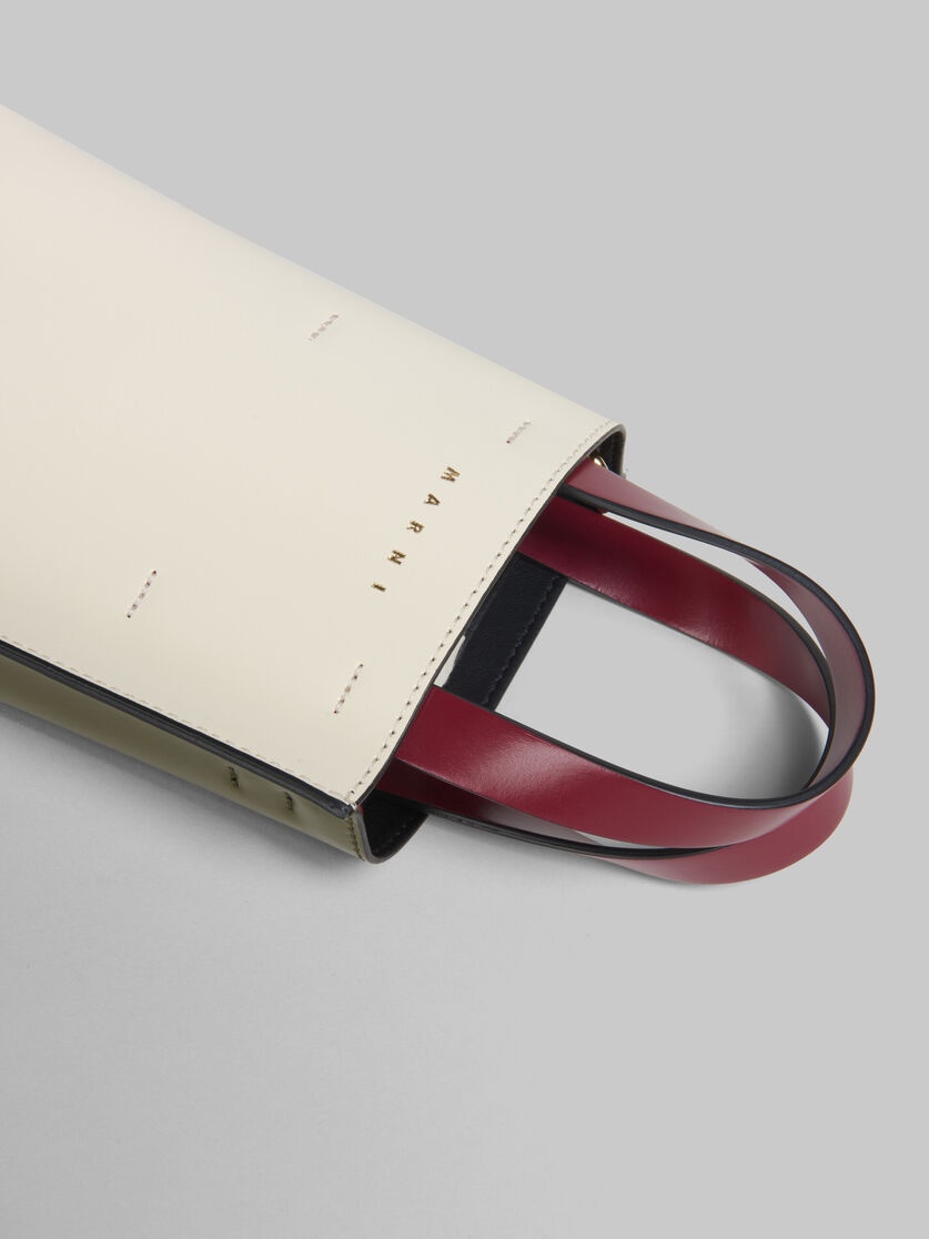 MUSEO NANO BAG IN WHITE GREEN AND RED LEATHER - 5