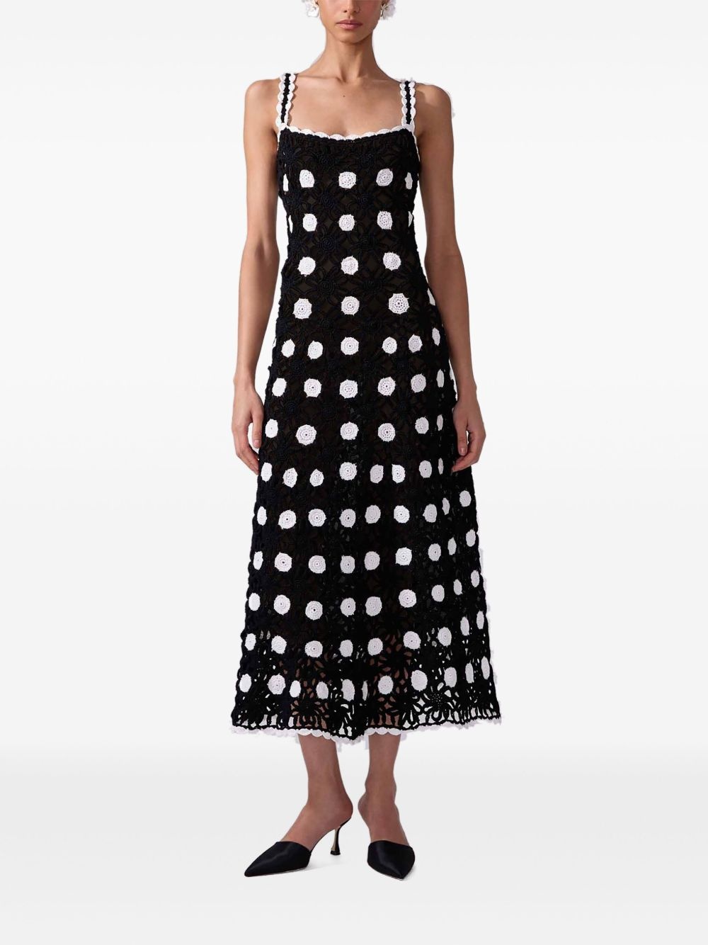 polka-dot knit midi dress - 2