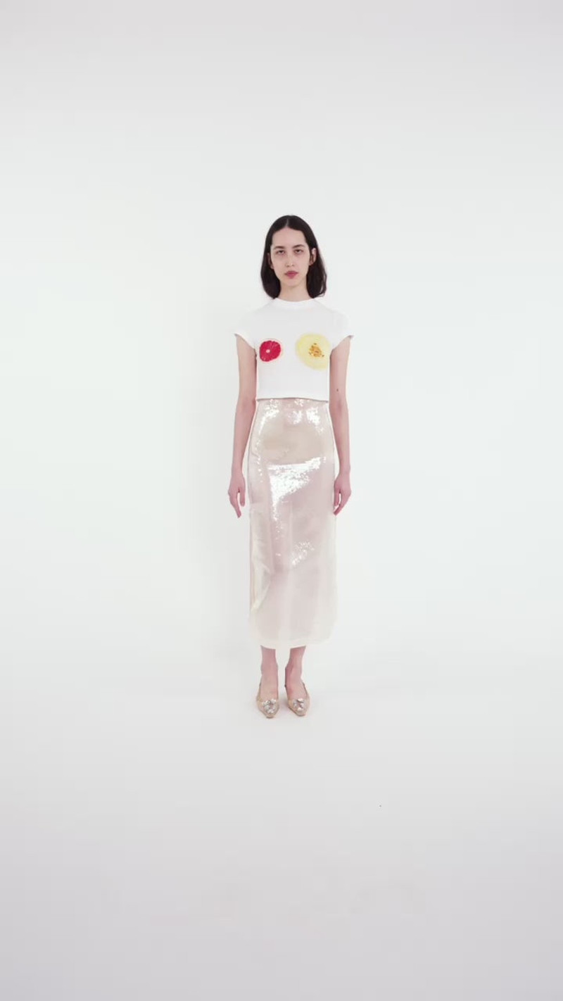 SEQUINED SKIRT IVORY 8