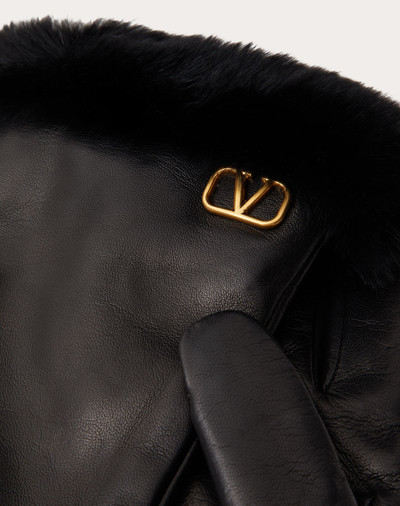 Valentino VLogo Signature Fur Gloves outlook