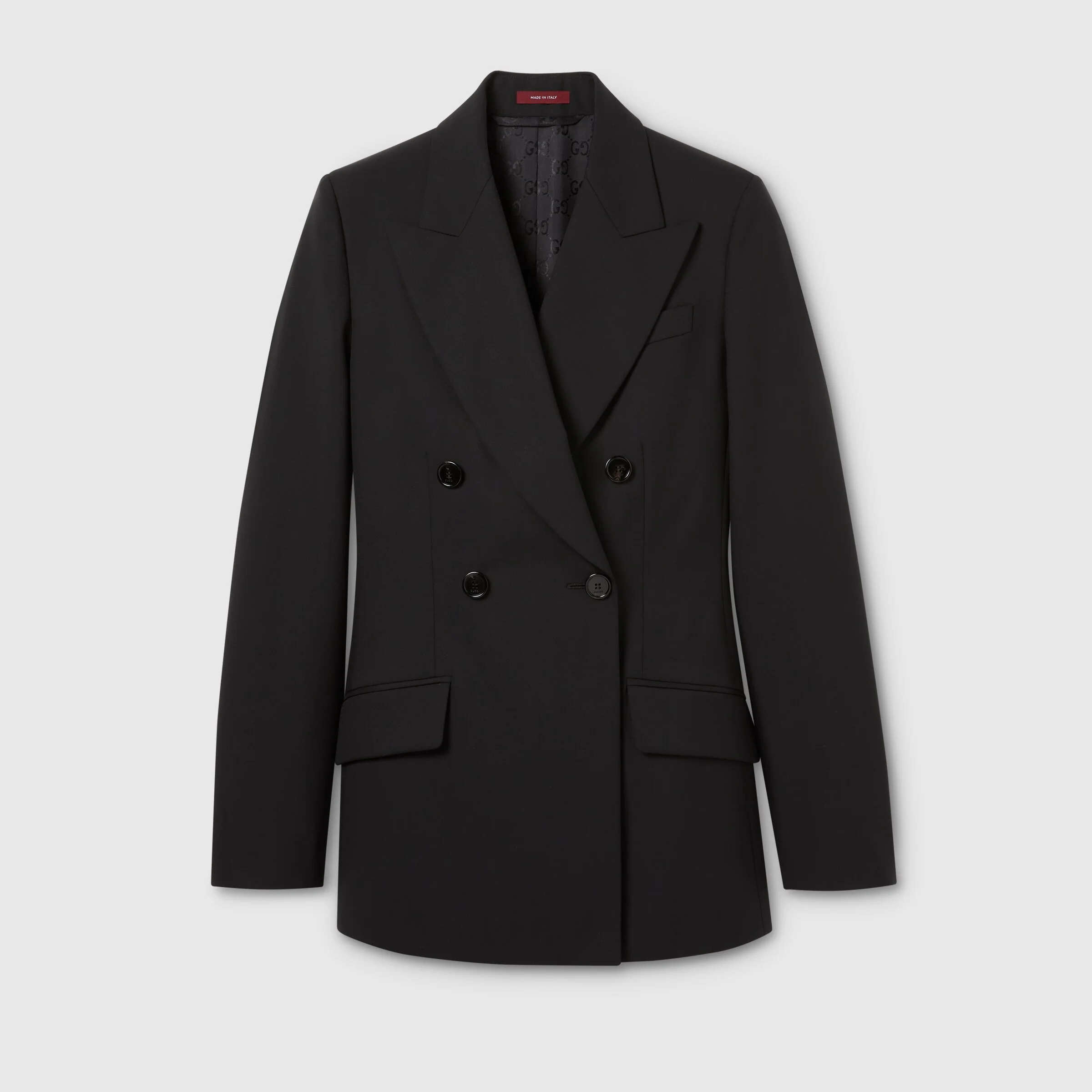 Double-breasted light wool jacket - 1