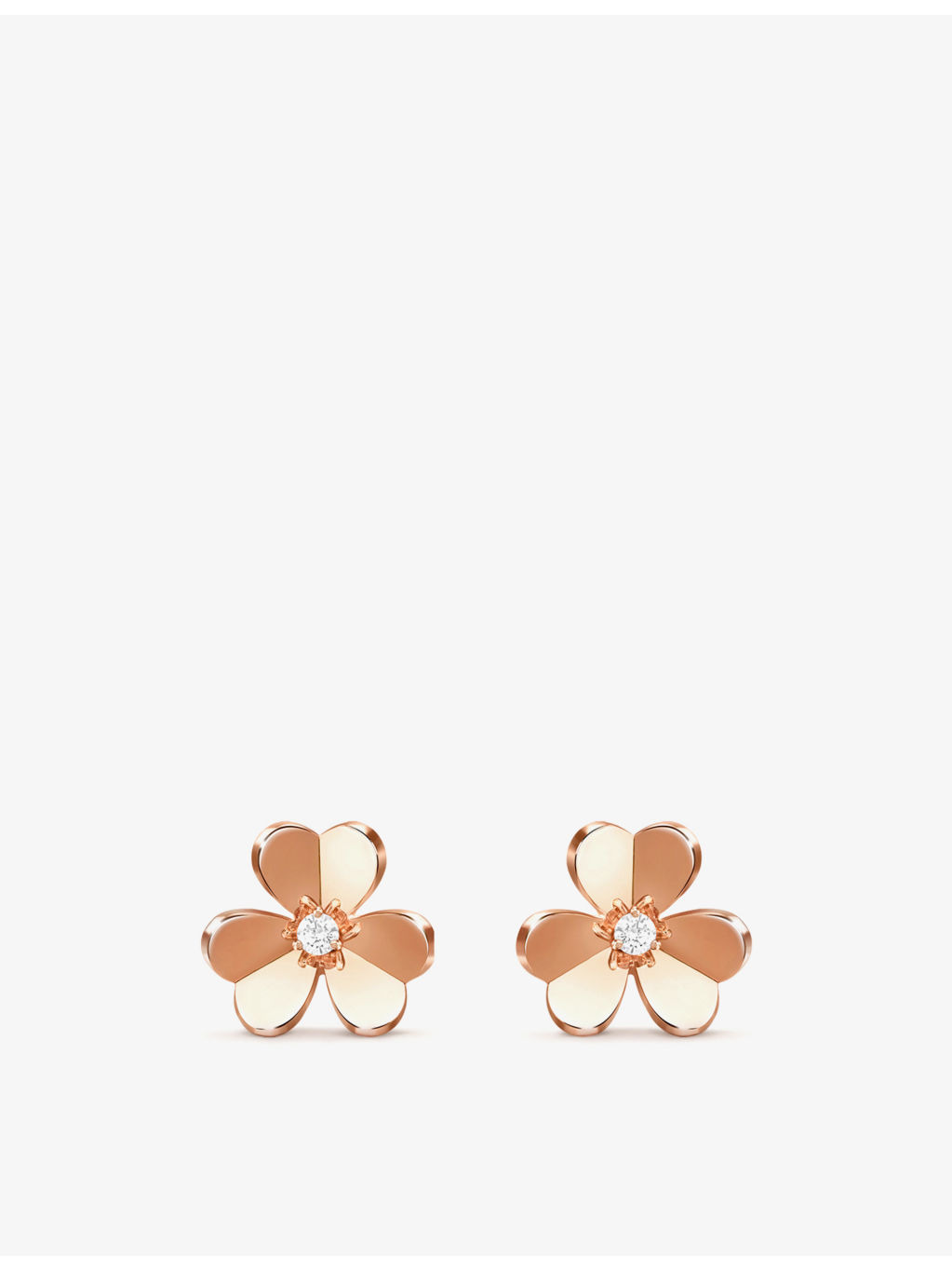 Frivole small 18ct rose-gold and 0.17ct diamond stud earrings - 1