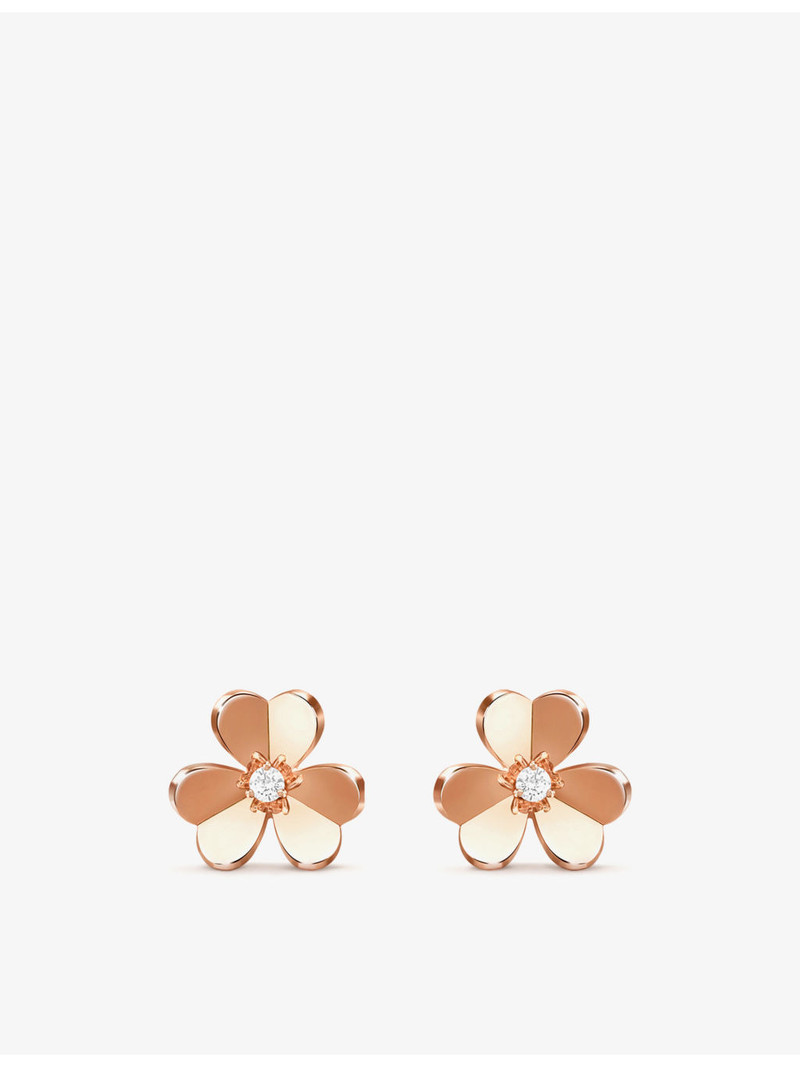 Frivole small 18ct rose-gold and 0.17ct diamond stud earrings 1