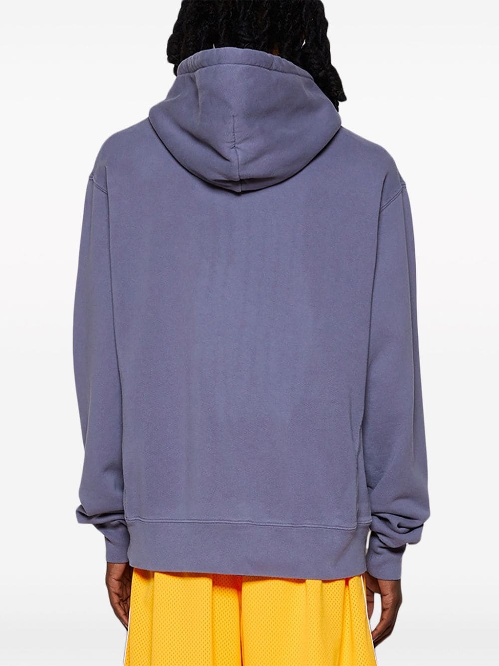 Property-print cotton hoodie - 5