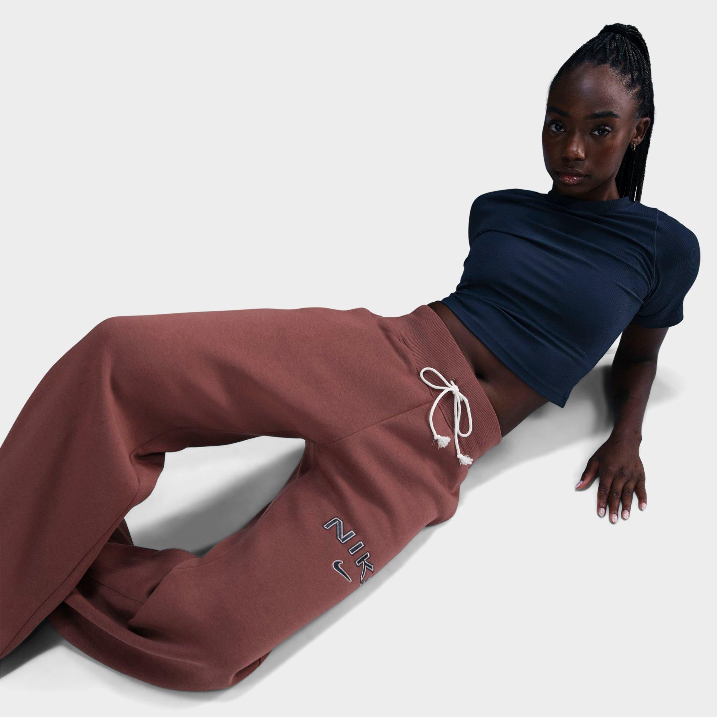 WOMEN'S NIKE SPORTSWEAR PHOENIX FLEECE HIGH-WAISTED WIDE-LEG LOGO PANTS - 4