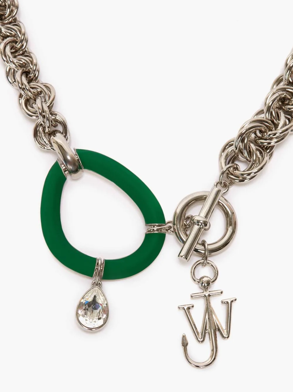OVERSIZED LINK CHAIN CHOKER WITH CRYSTAL 4