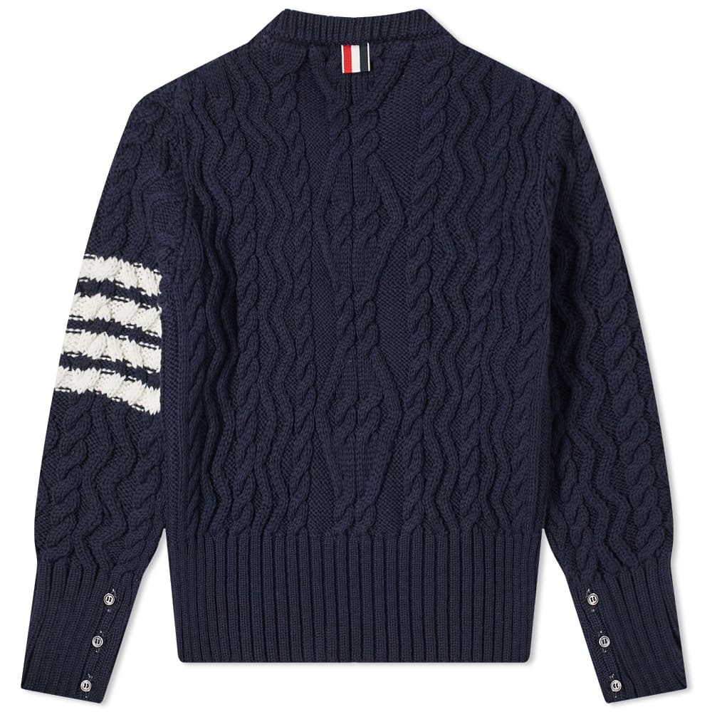 Thom Browne 4 Bar Aran Crew Knit - 2