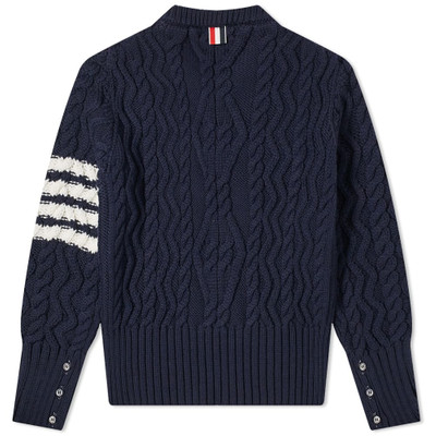 Thom Browne Thom Browne 4 Bar Aran Crew Knit outlook