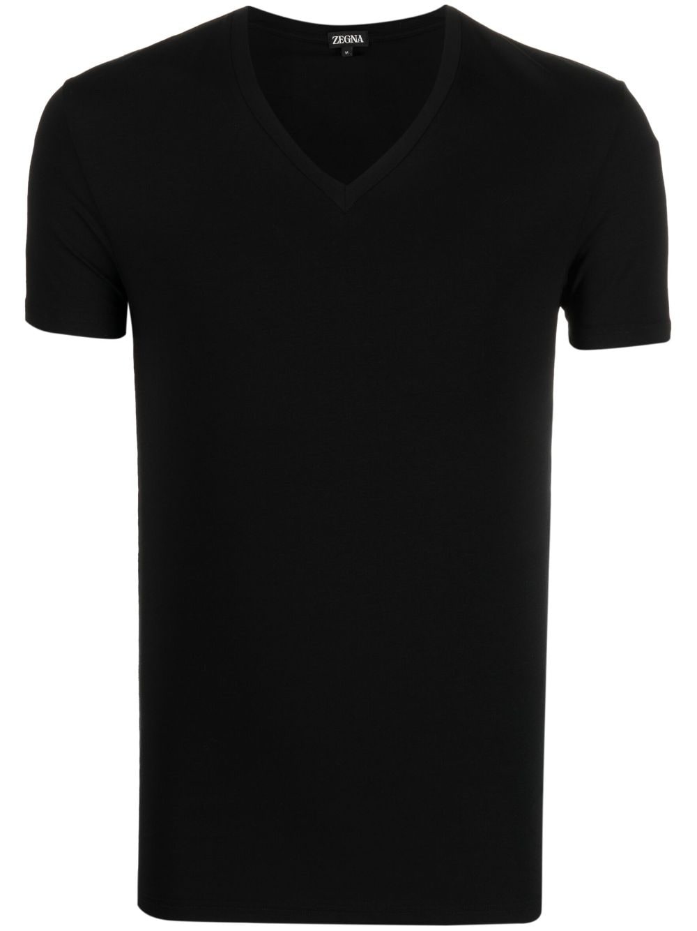 V-neck stretch-cotton T-shirt - 1