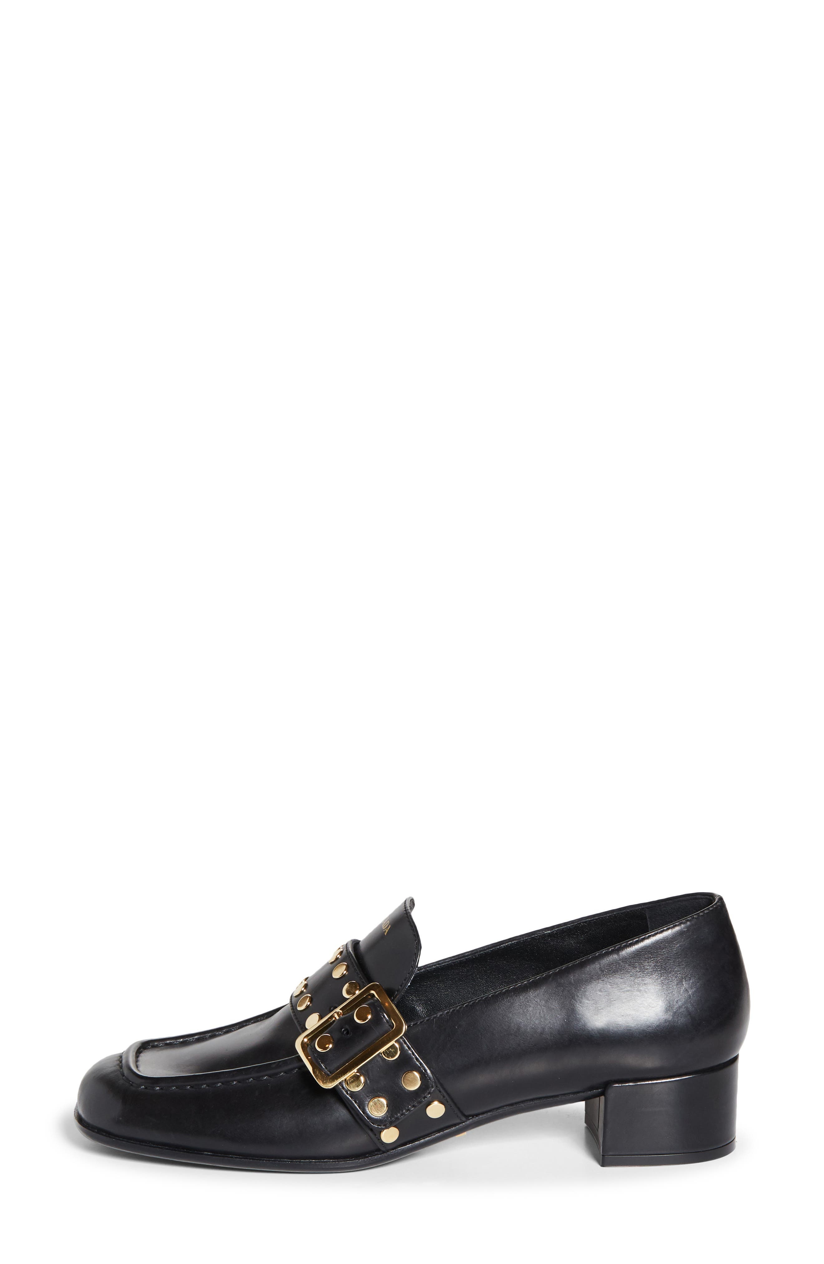 Prada Modellerie Stud Loafer Pump in Nero at Nordstrom - 3