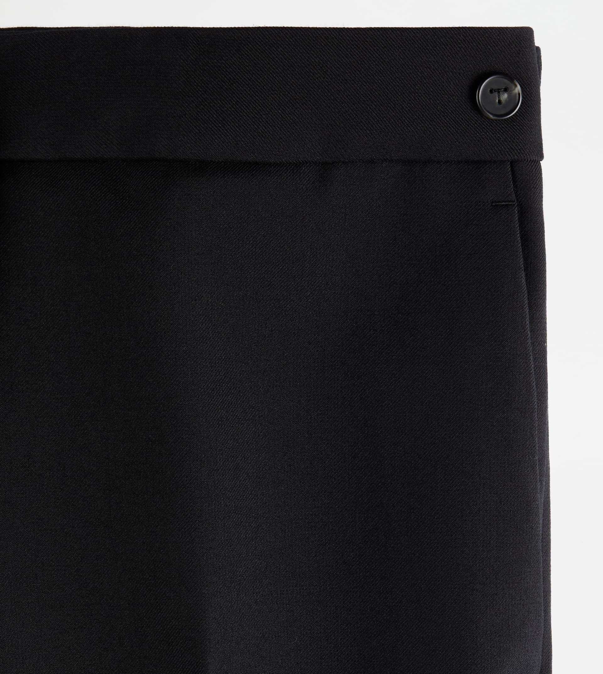 PANTS IN WOOL WITH TURN-UPS - BLACK - 2