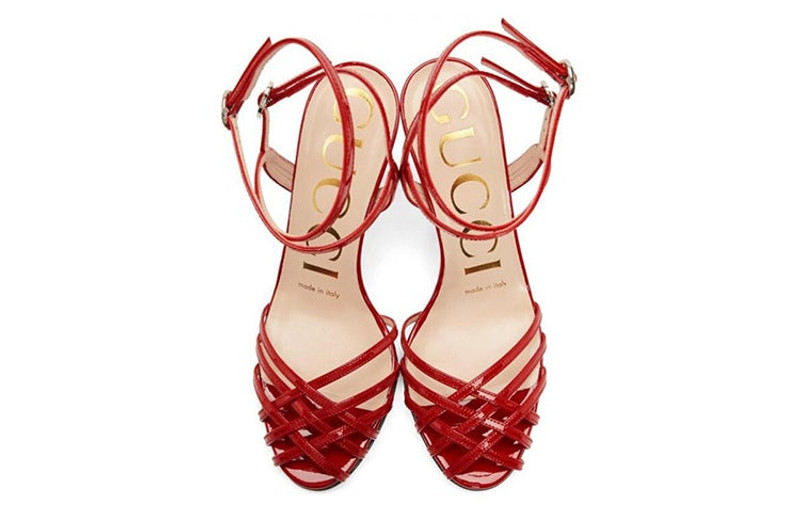 GUCCI (WMNS) Gucci Draconia Patent Strappy Sandals 39 'Red' 538189-BNC00-6433 outlook