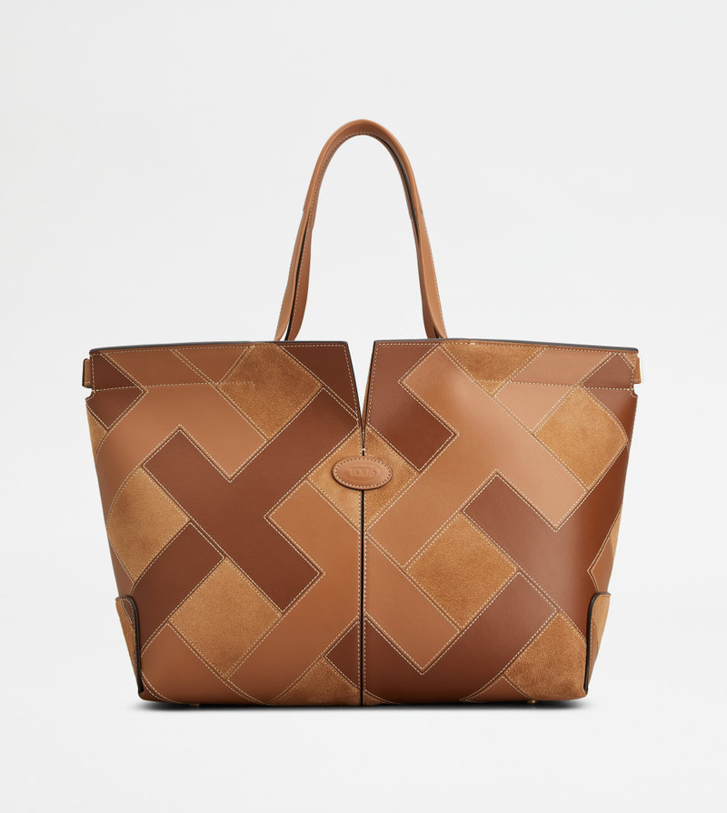 TOD'S DI BAG FOLIO IN LEATHER MEDIUM-SMALL - BROWN 1