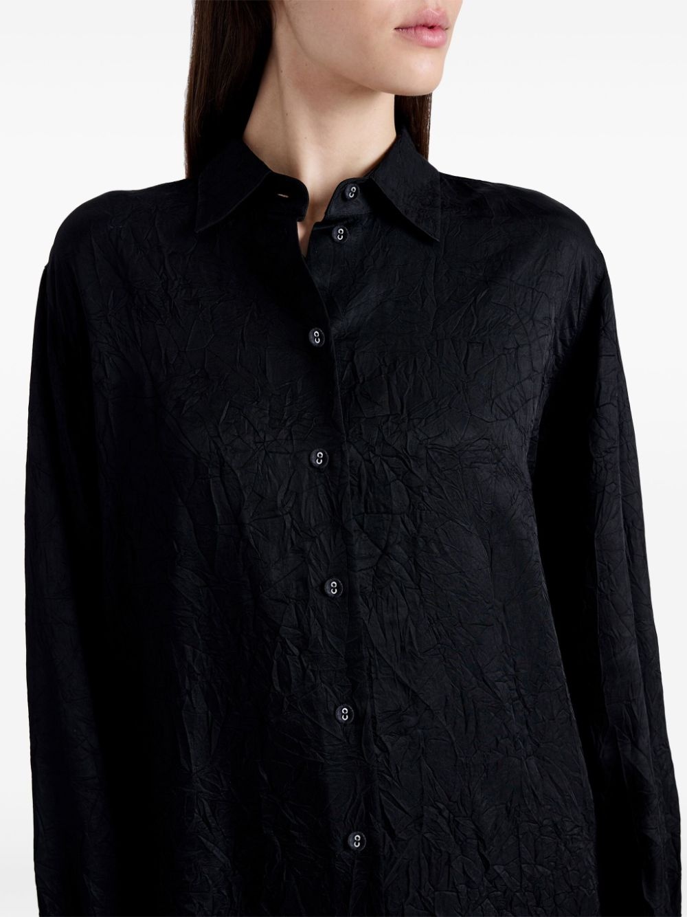 crease-effect long-sleeve shirt - 6