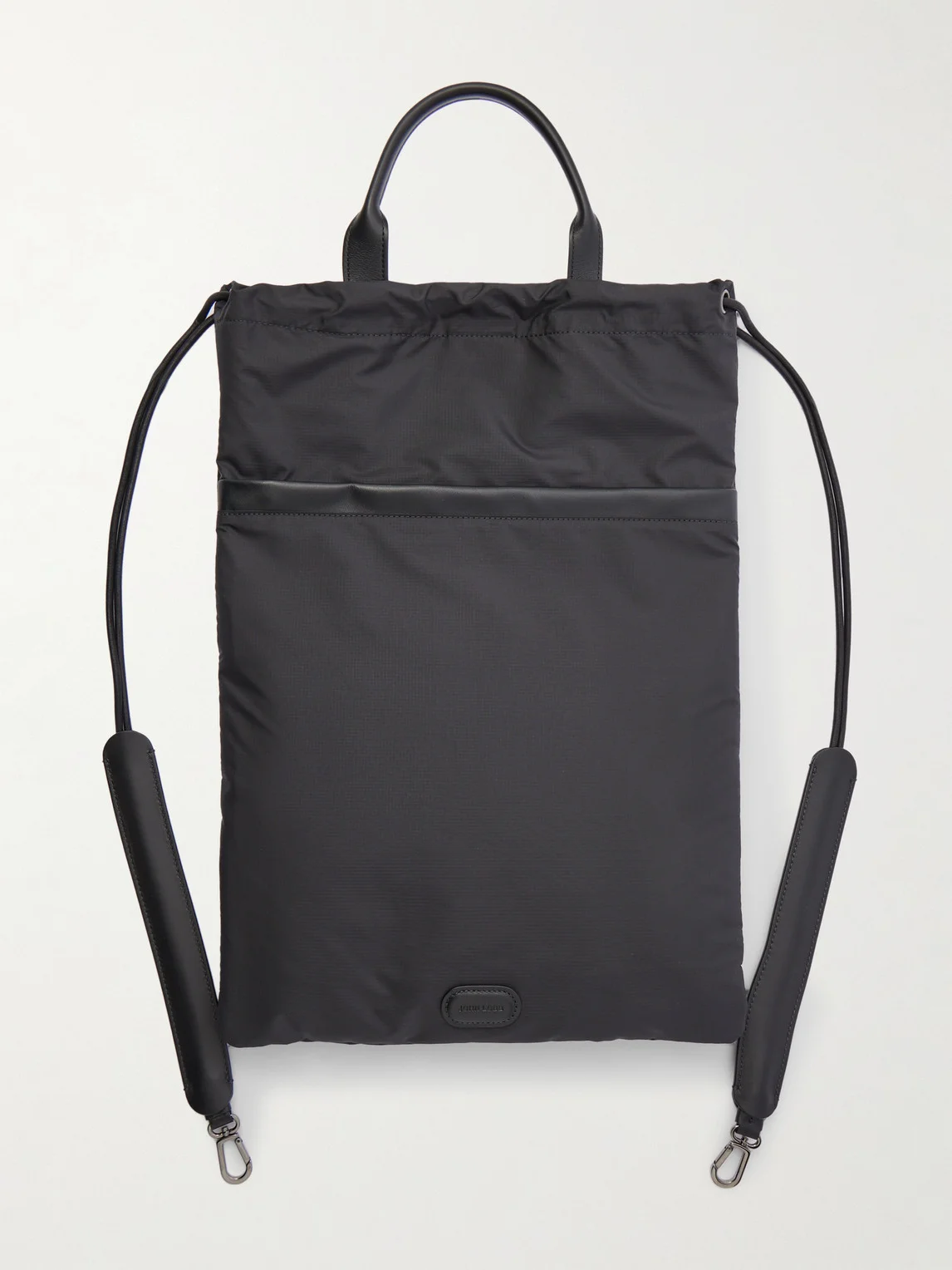 Leather-Trimmed Shell Shoe Bag - 1