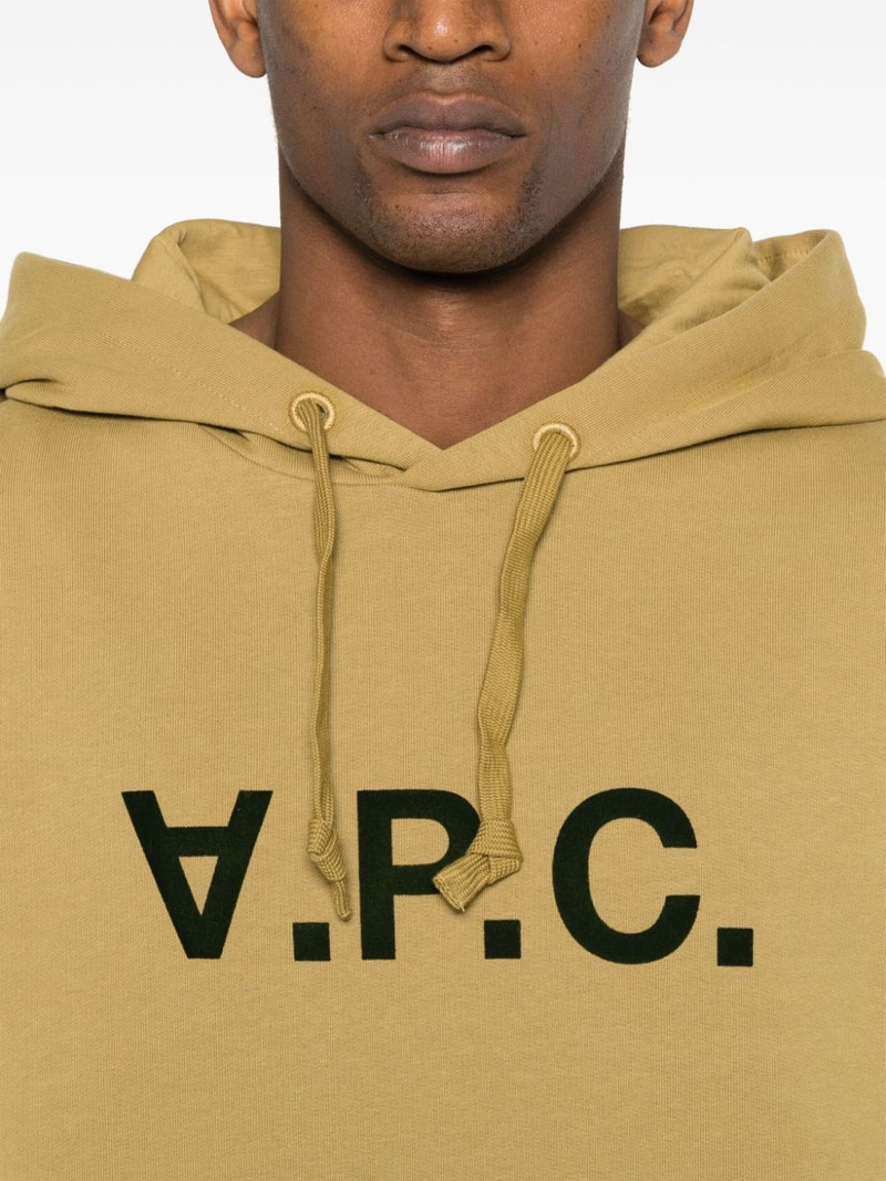logo-flocked cotton hoodie 5