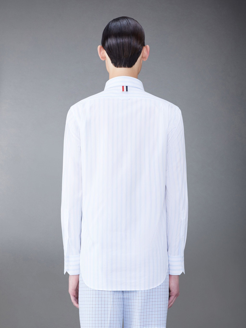 Stripe Poplin Round Collar Shirt 3