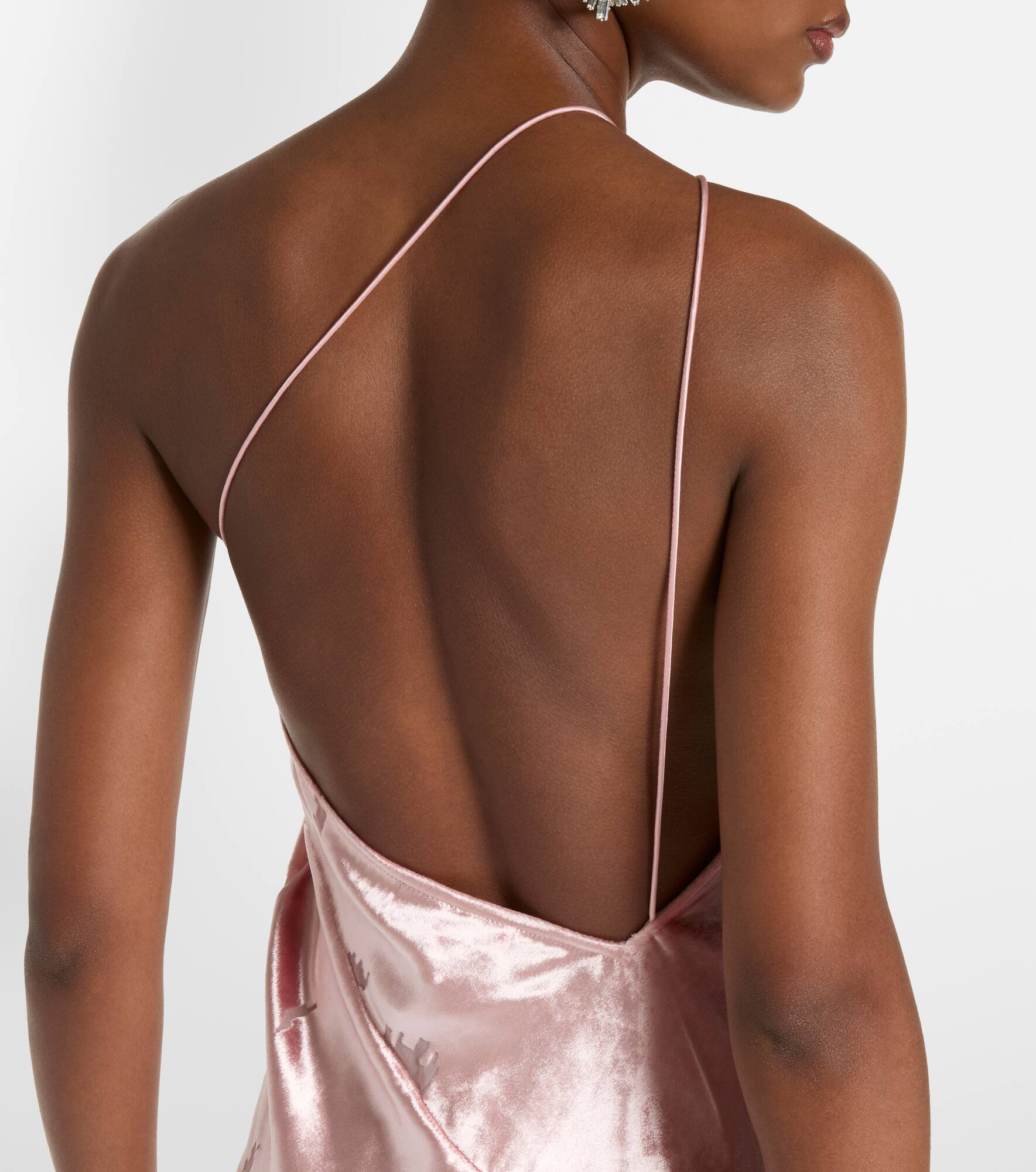 Asymmetric velvet gown - 6