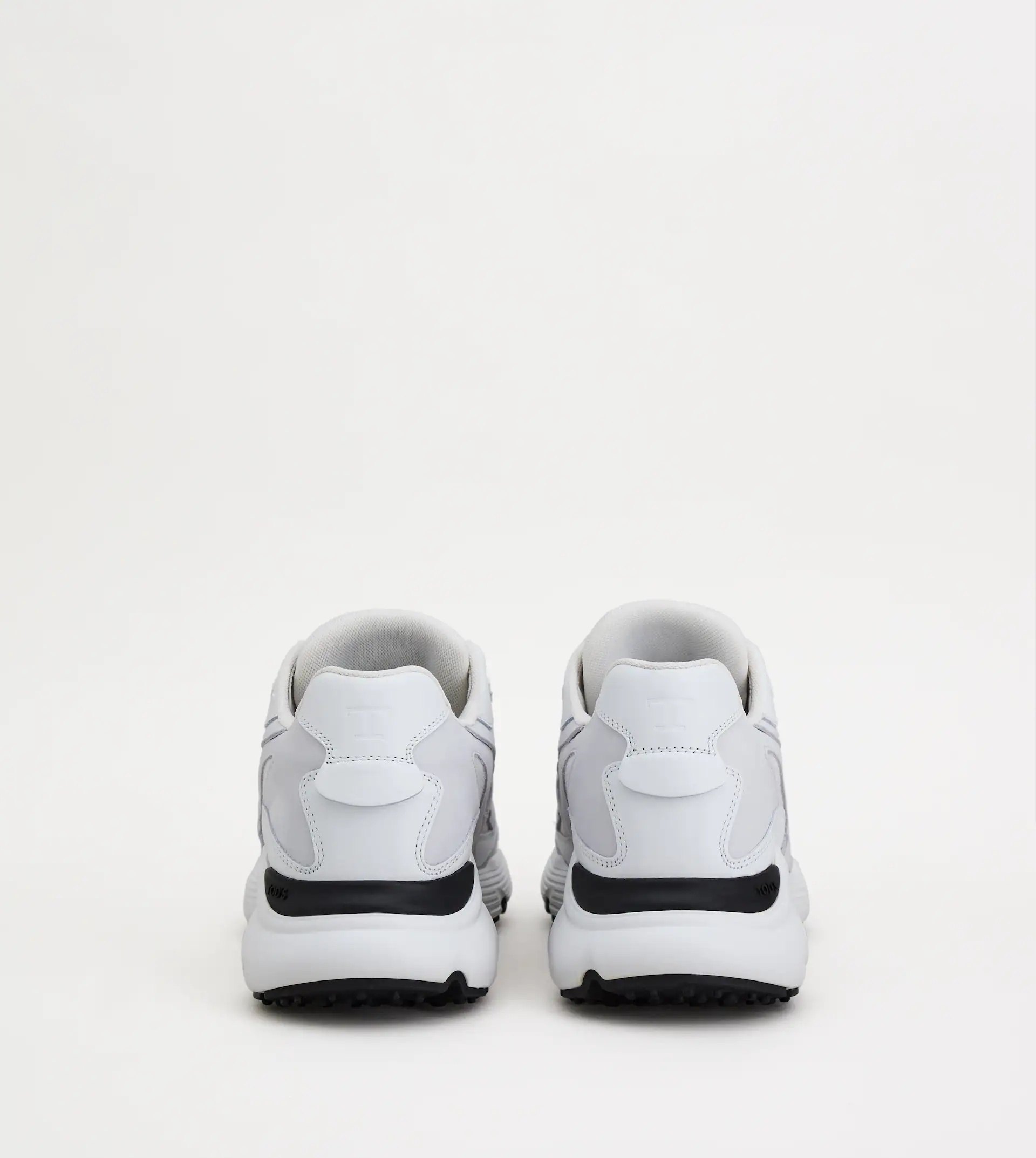 SNEAKERS IN LEATHER AND HIGH-TECH FABRIC - WHITE - 2