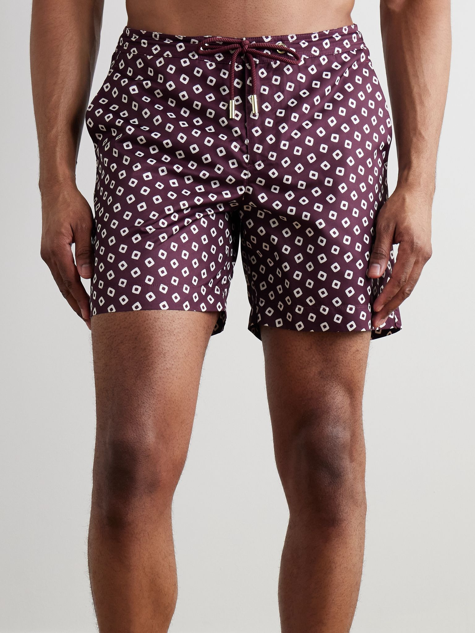 Bulldog Straight-Leg Mid-Length Printed Recycled Swim Shorts Purple - 2