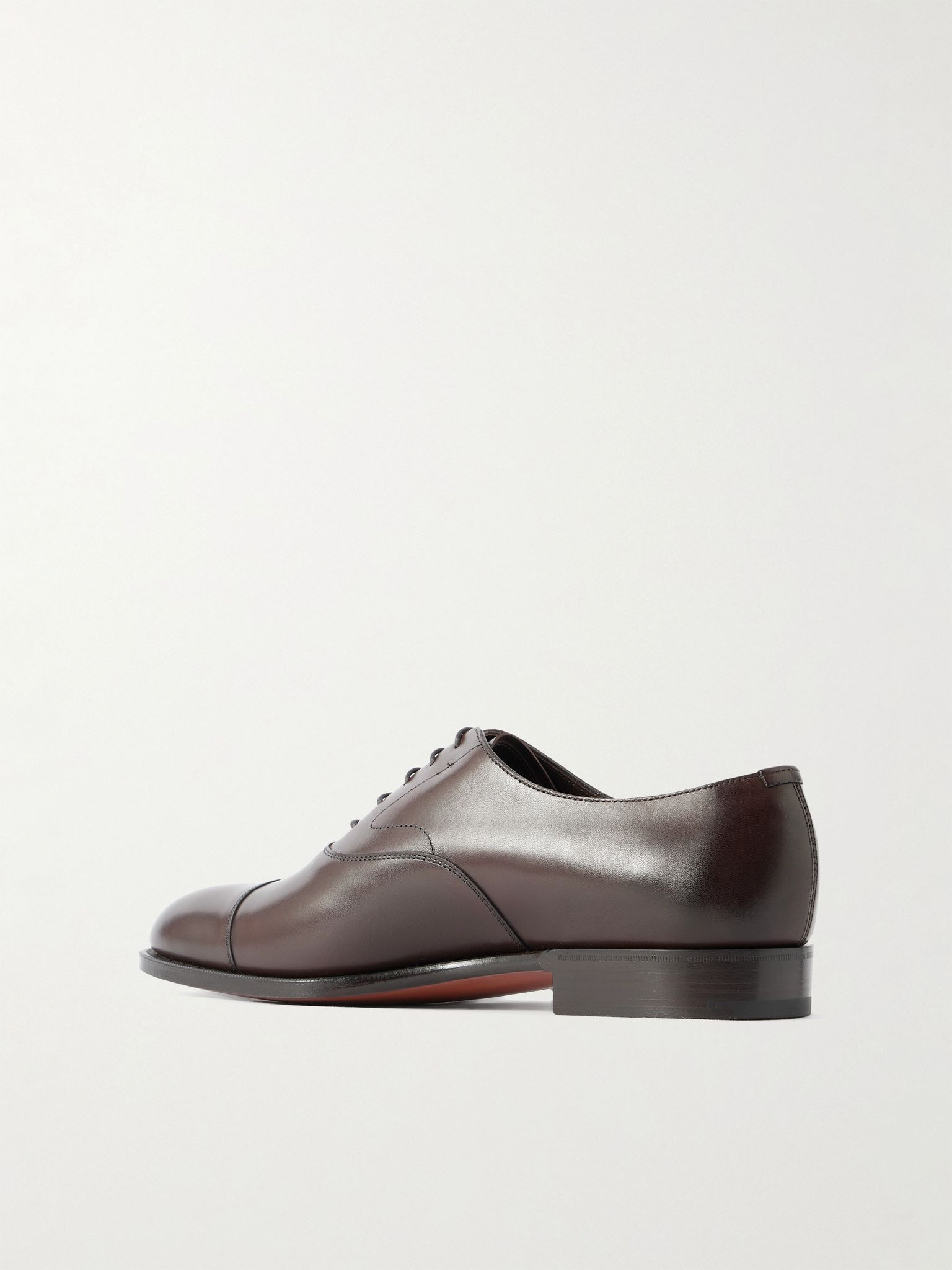 Chelsea Cap-Toe Burnished-Leather Oxford Shoes Brown - 4