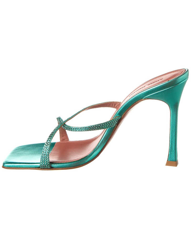Amina Muaddi AMINA MUADDI Adriana Crystal 105 Leather Sandal outlook