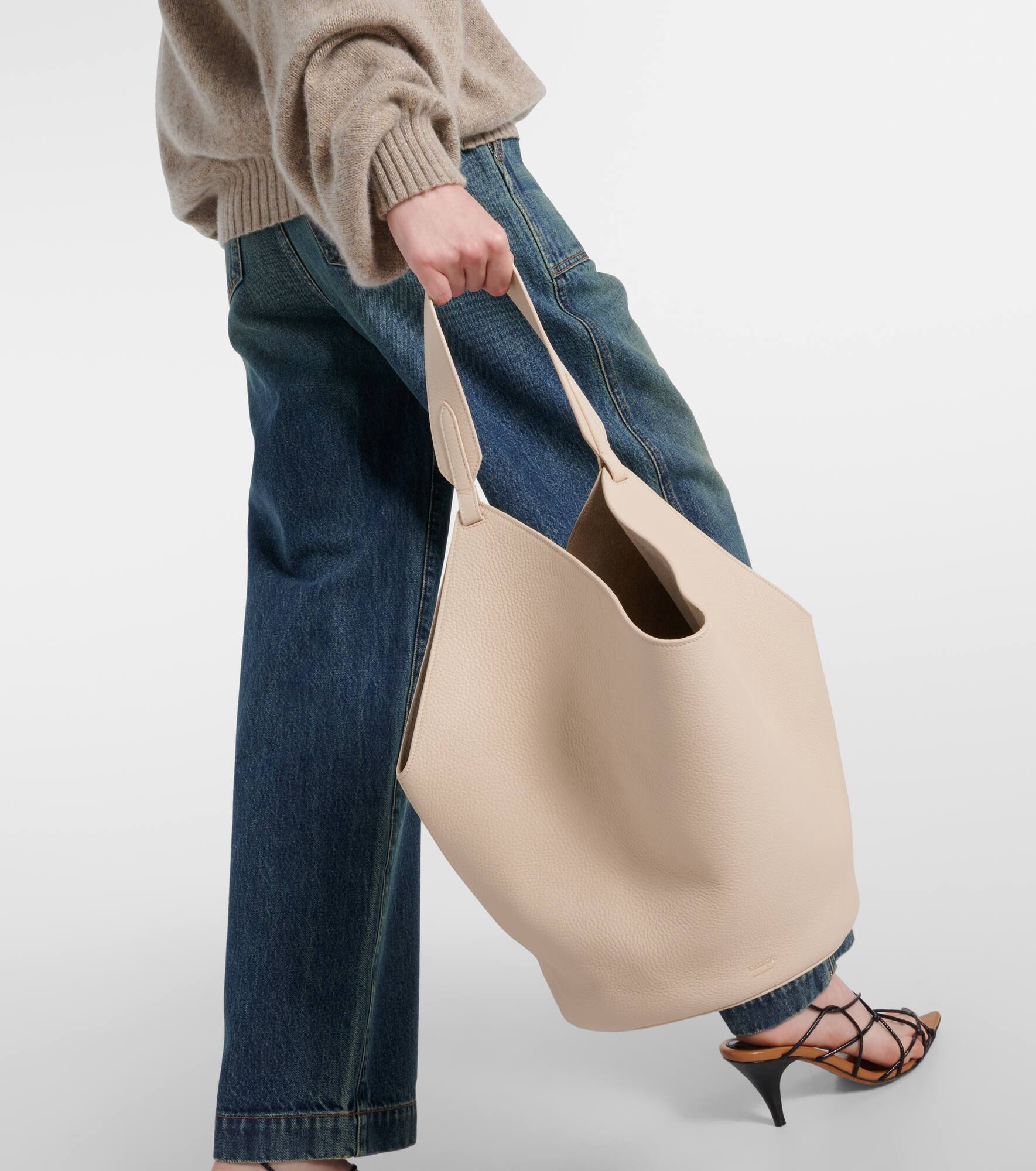 Lotus Medium leather tote bag - 2
