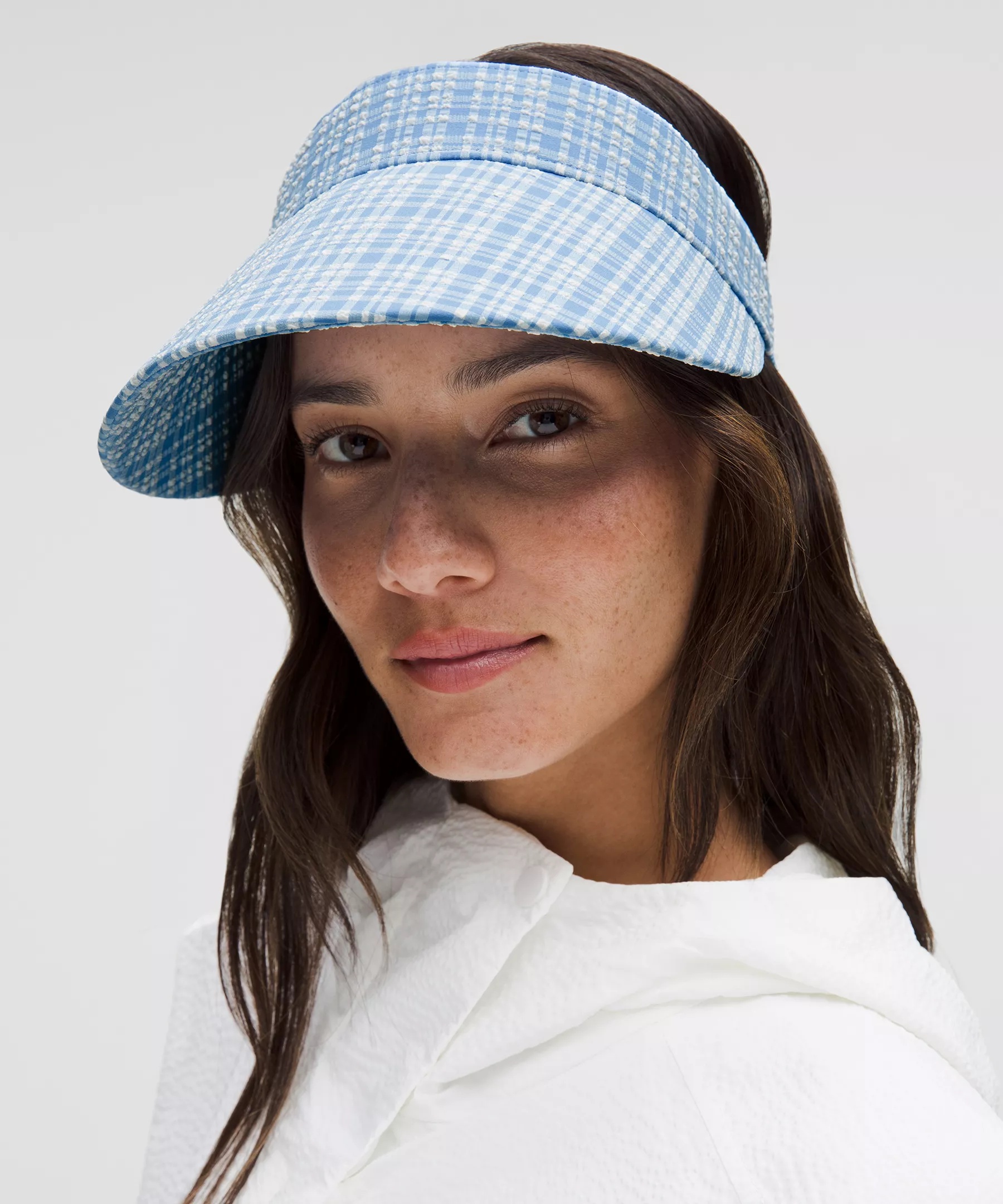Women's Seersucker Check Removable Sweatband Visor - 2