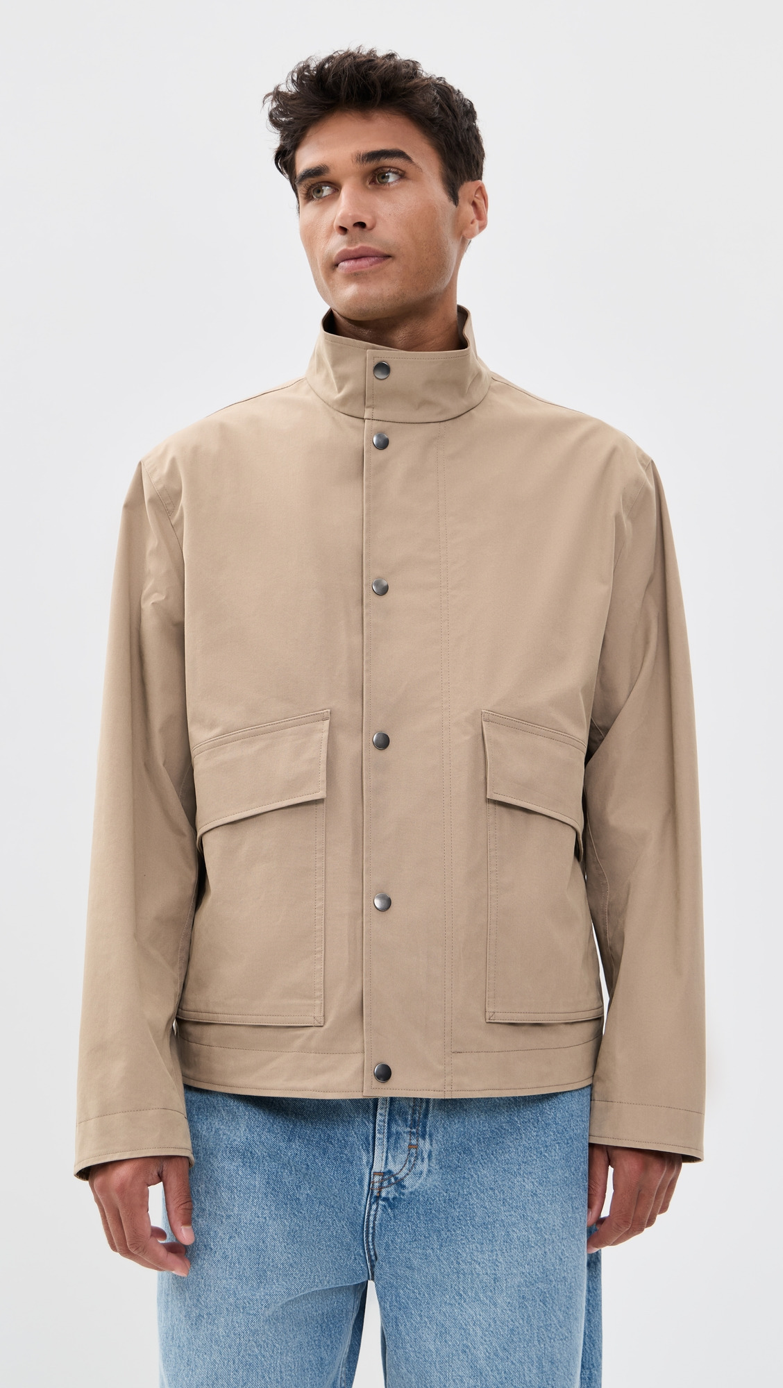 Snap Utility Jacket in Peach Cotton - 6