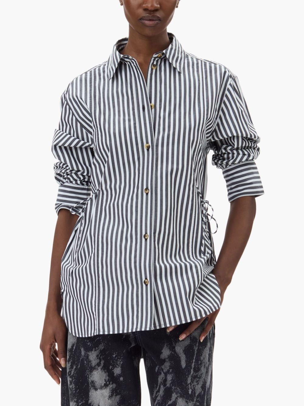 striped poplin shirt - 5