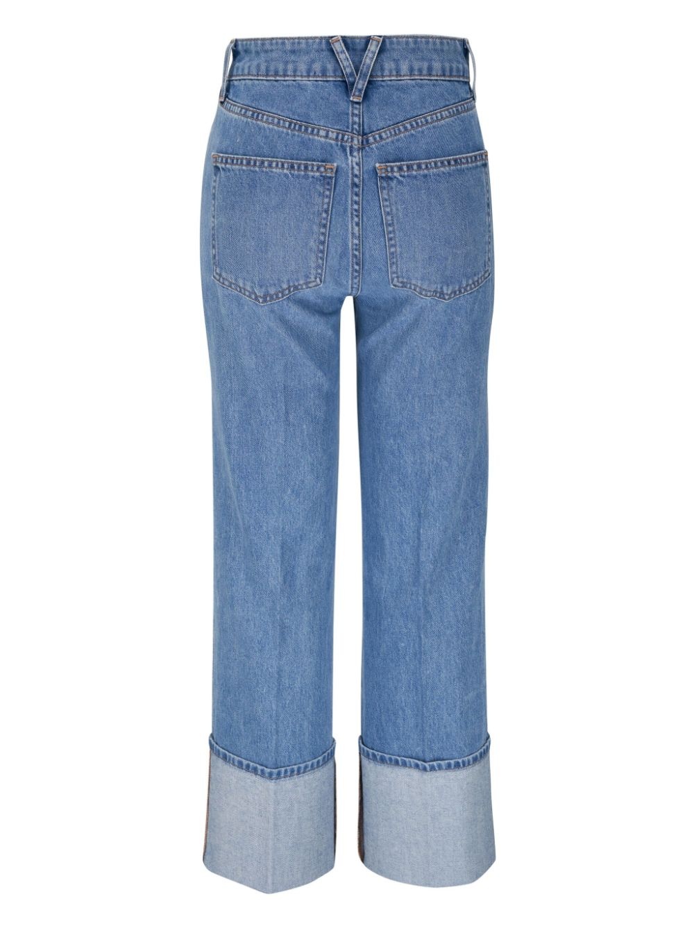 turn-up cuff straight-leg jeans - 2