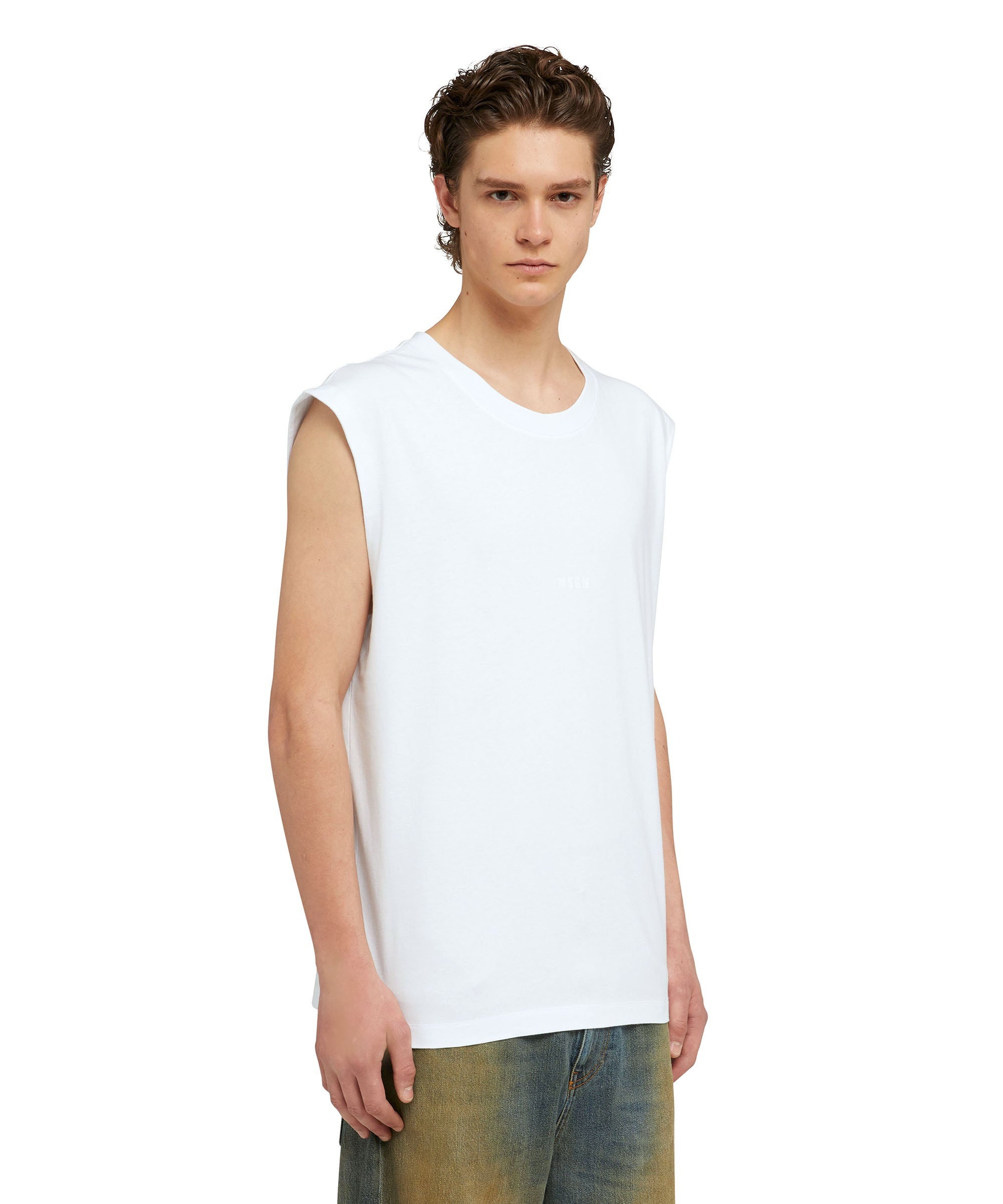Sleeveless T-Shirt with mini logo - 4